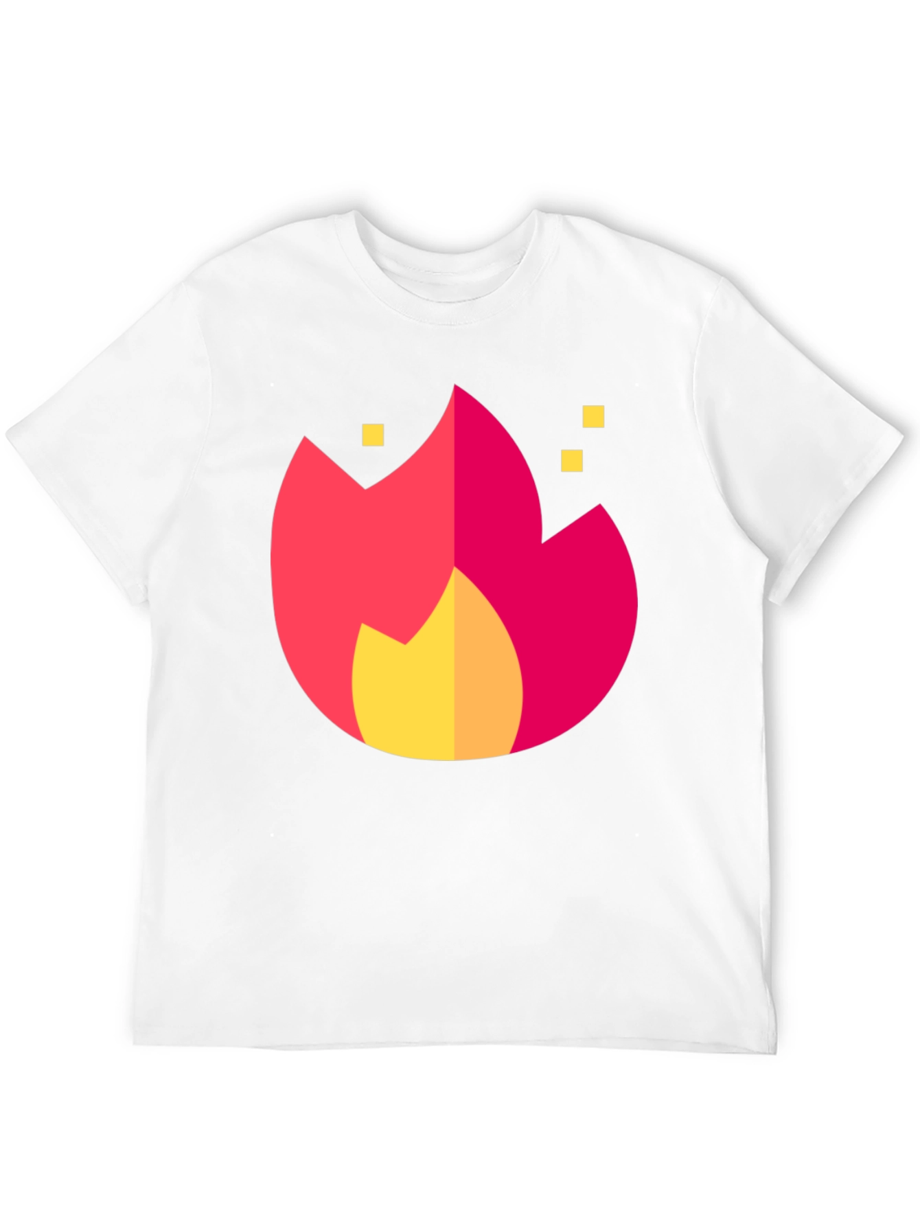 Bold Flame Graphic Tee - Black Crew Neck