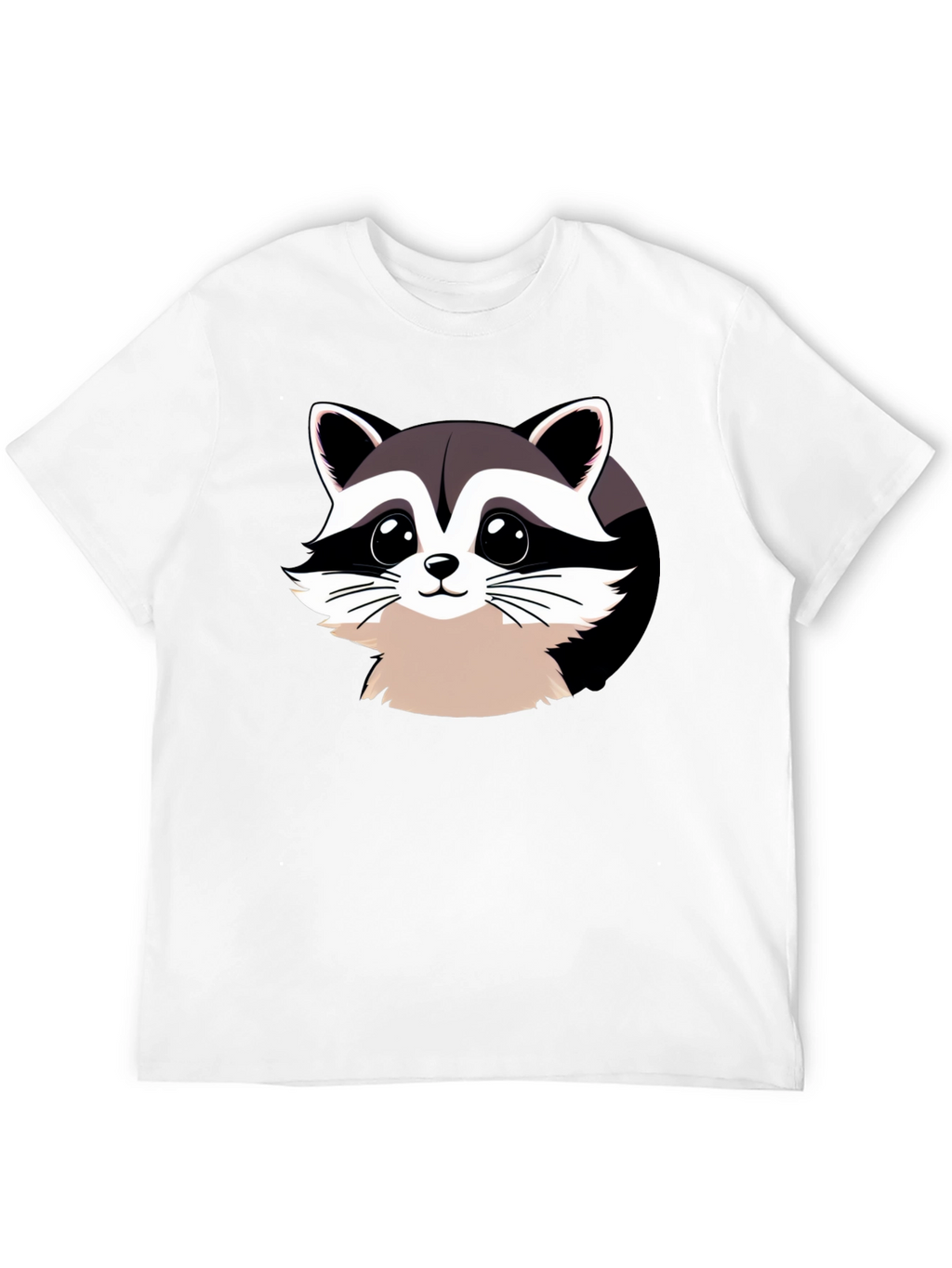 Cartoon Raccoon Graphic Black T-Shirt