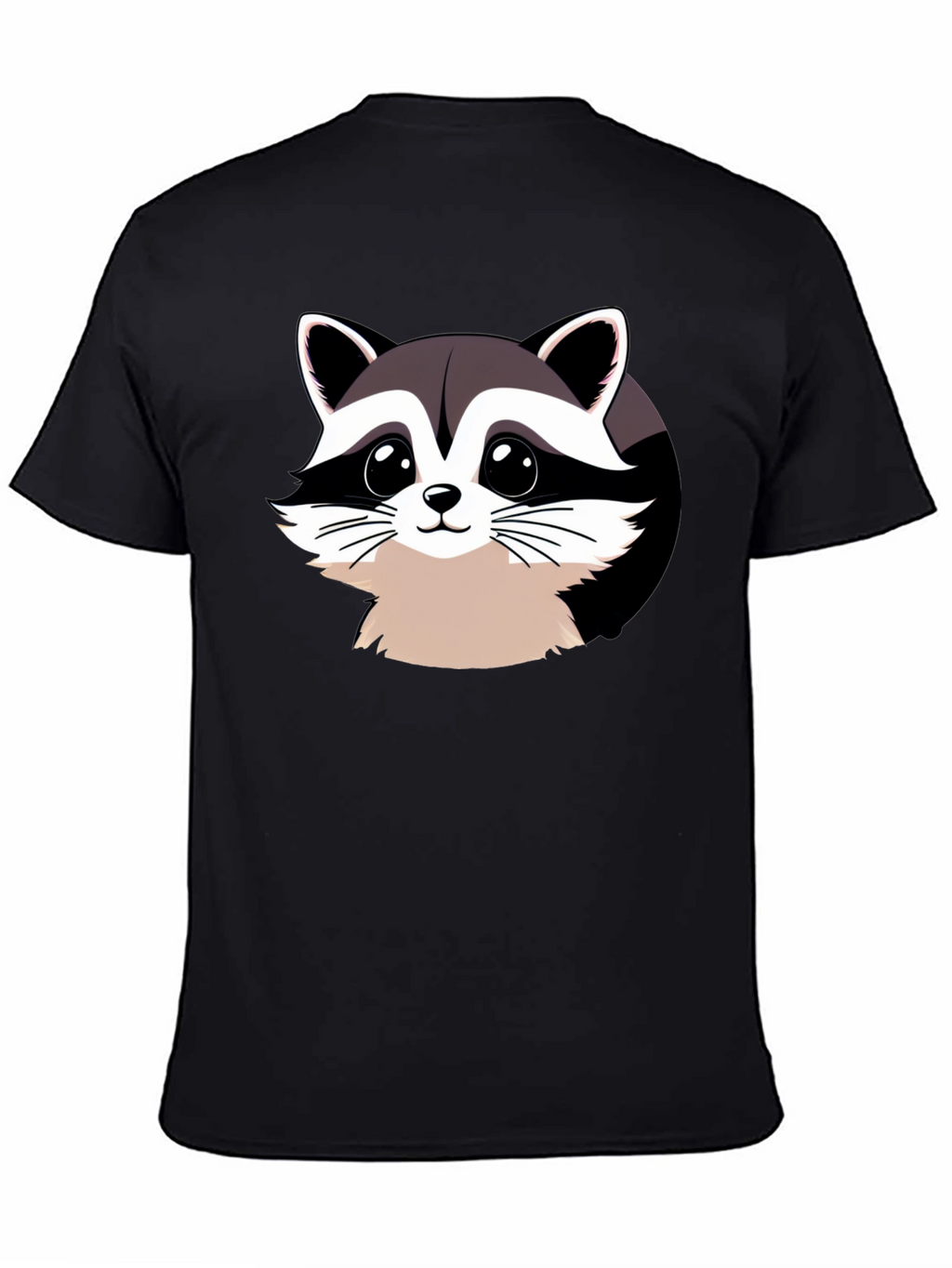 Cartoon Raccoon Graphic Black T-Shirt