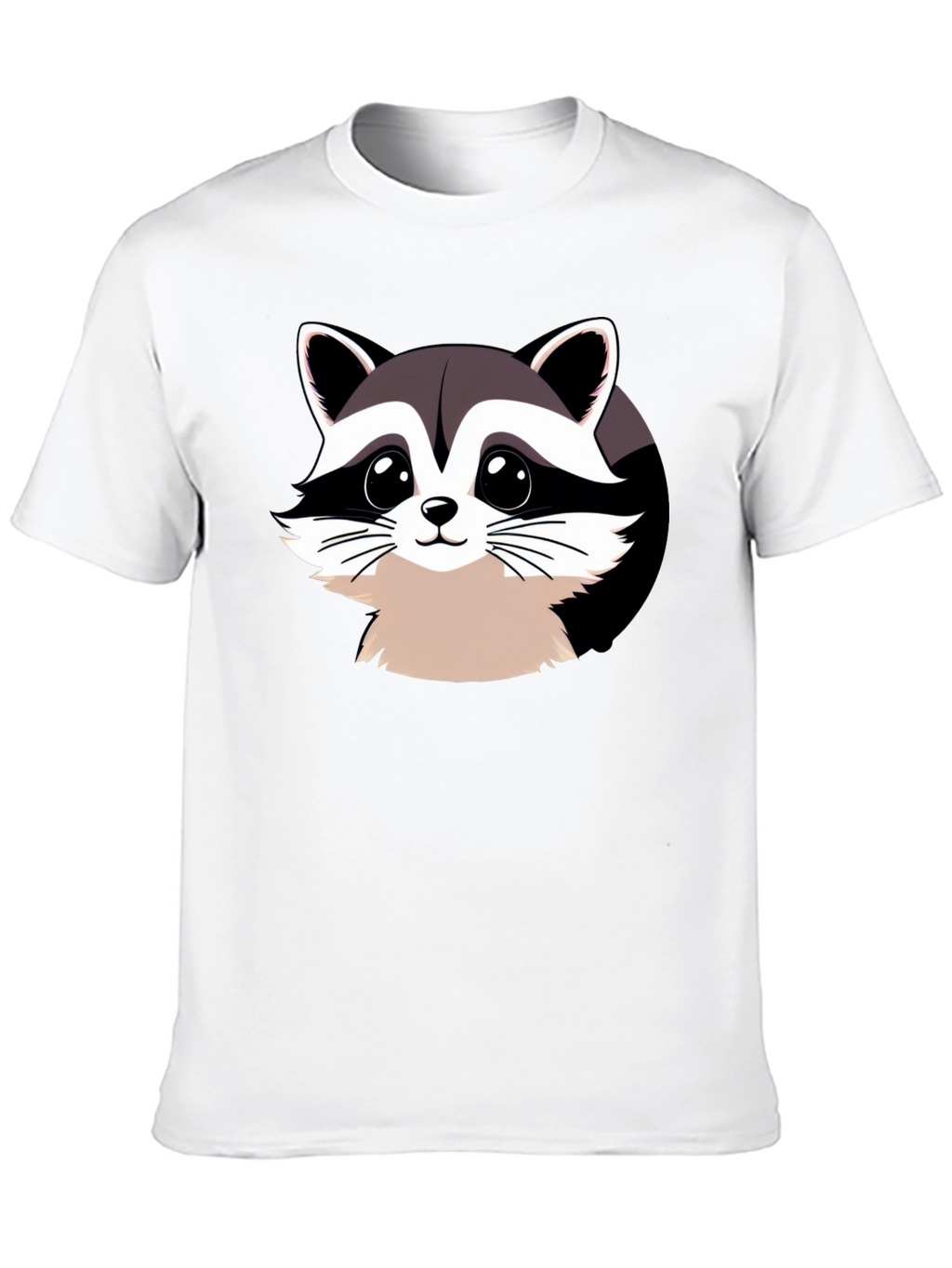 Cartoon Raccoon Graphic Black T-Shirt