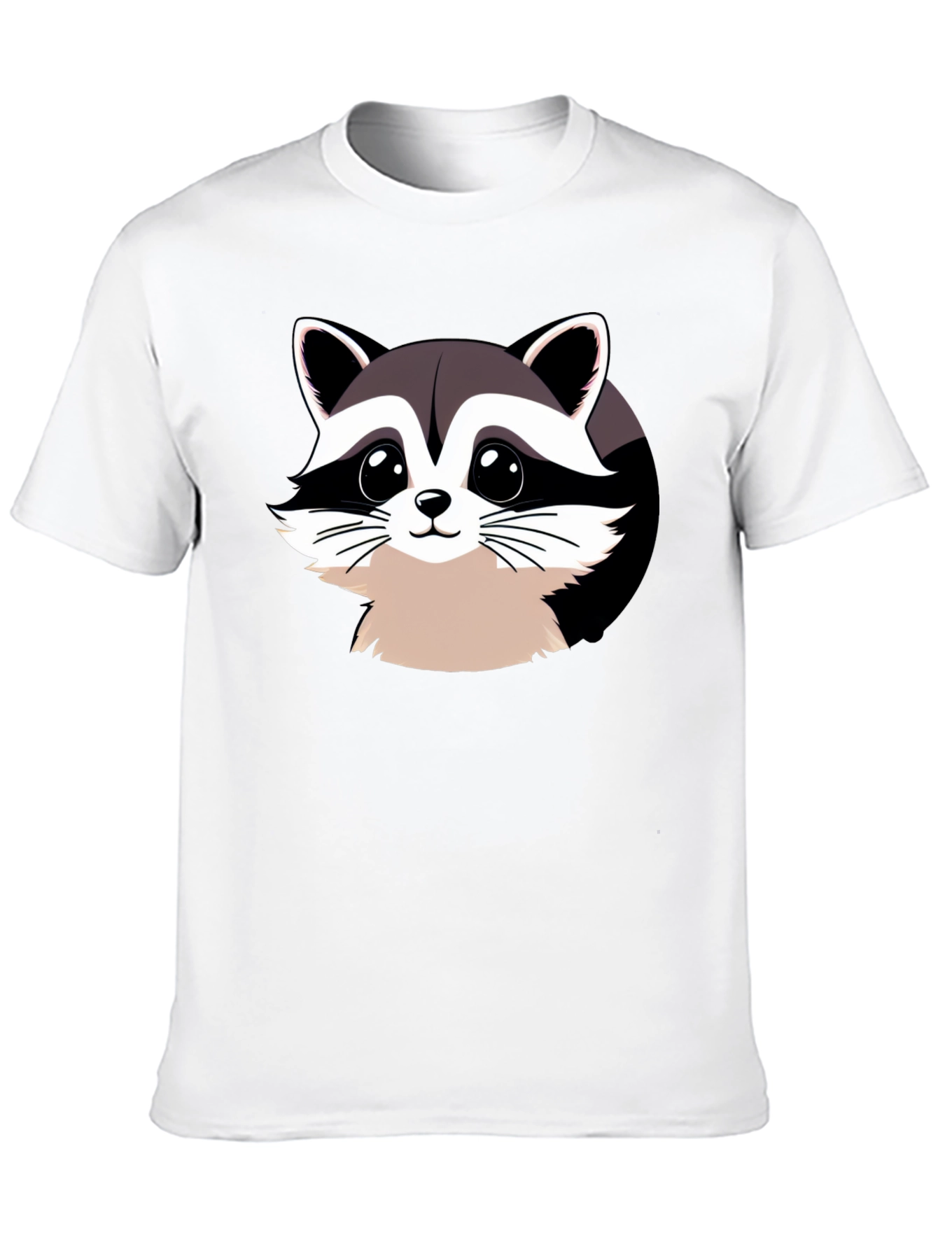 Cartoon Raccoon Graphic Black T-Shirt