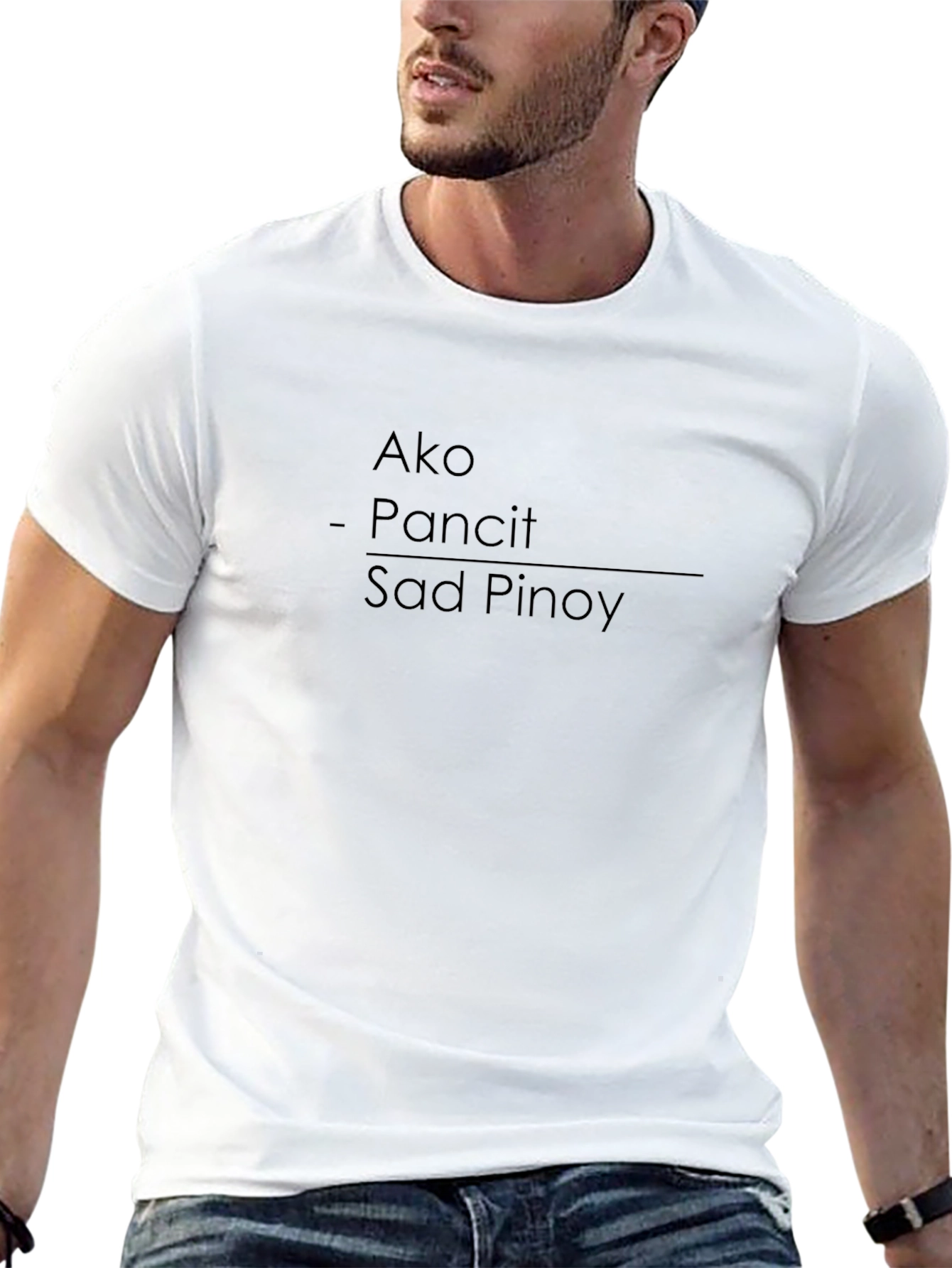 Aku Pancit Sad Pinoy Tee - Comfortable Black T-Shirt