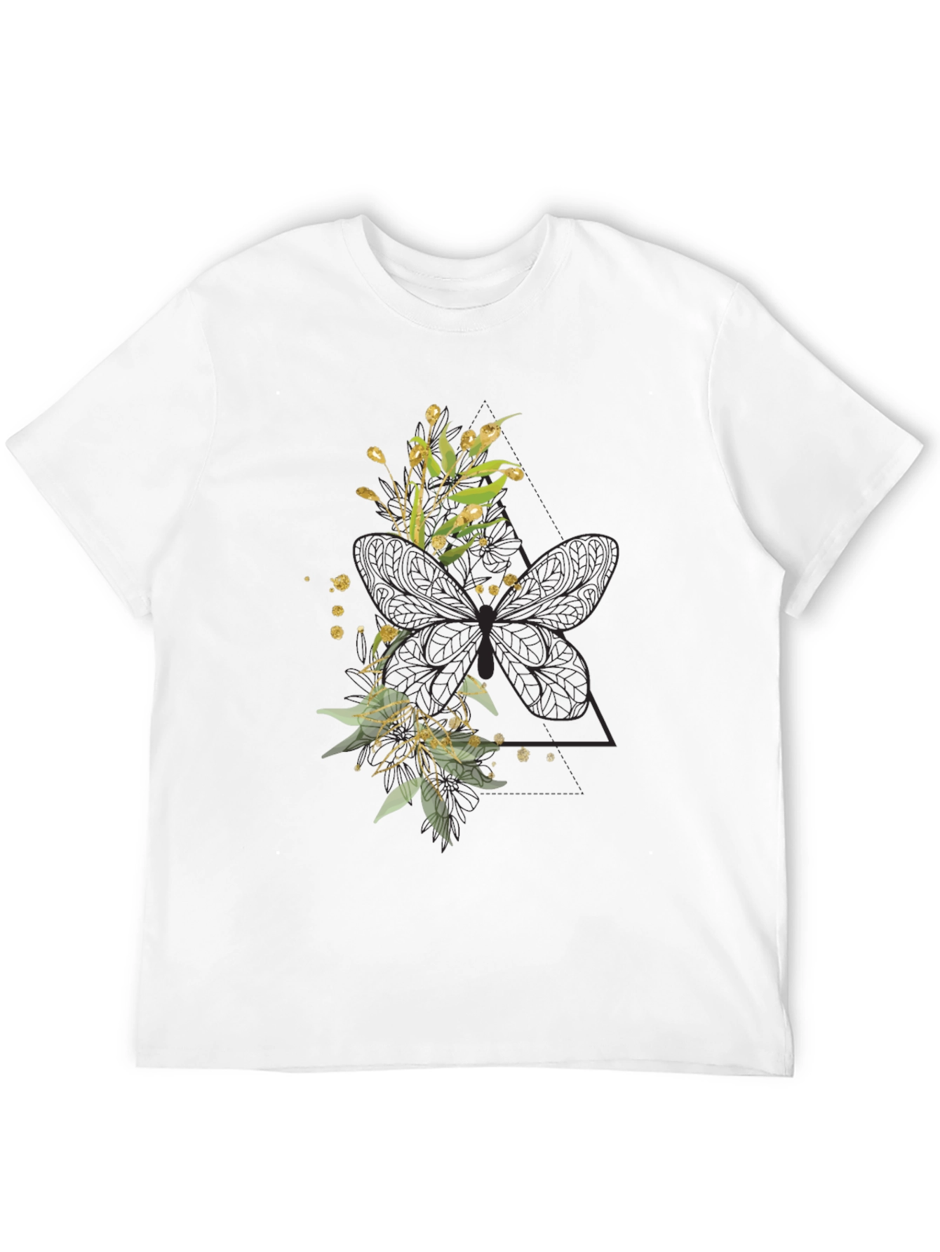Floral Butterfly Graphic Tee - Stylish Black T-Shirt