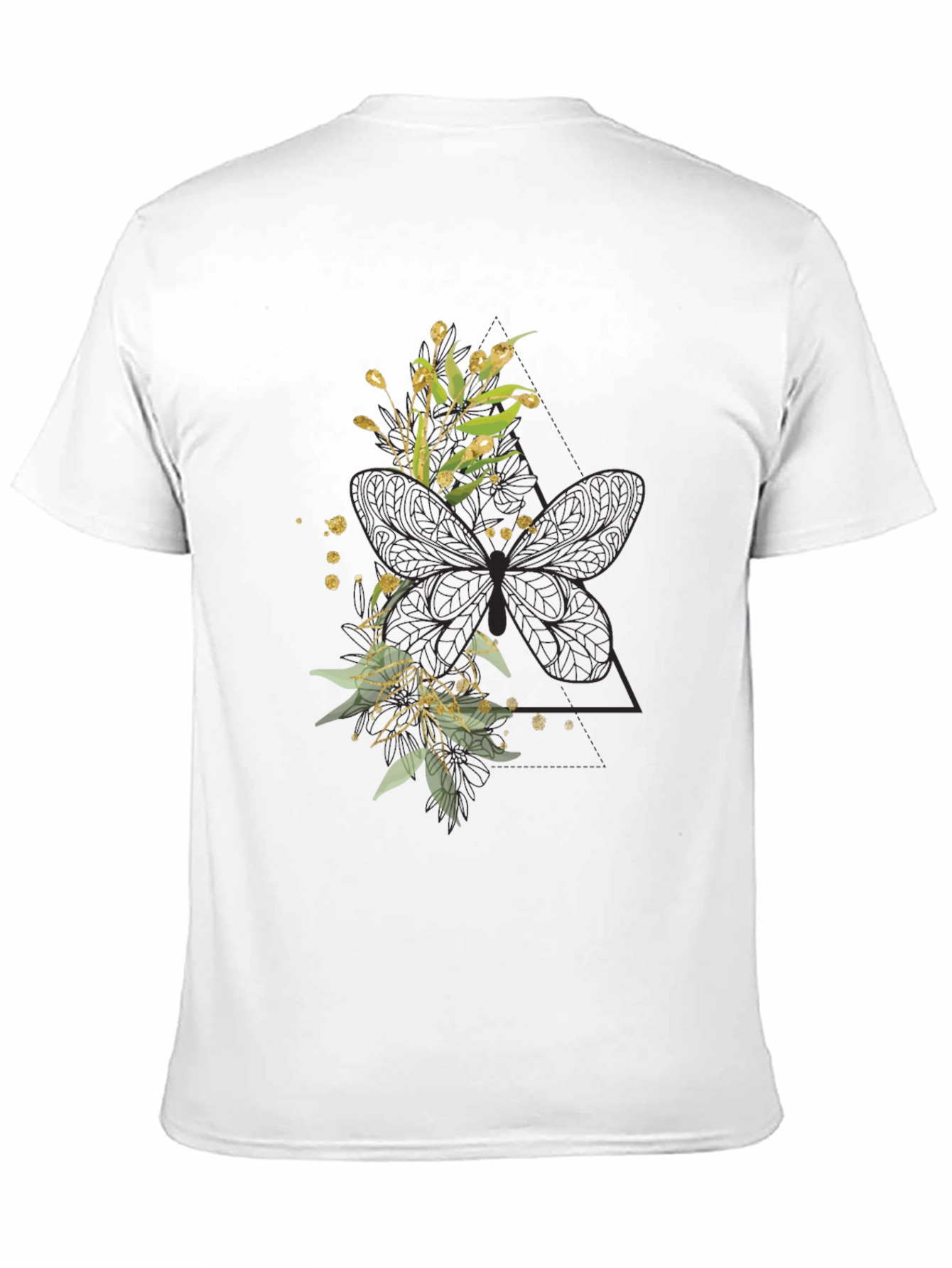 Floral Butterfly Graphic Tee - Stylish Black T-Shirt