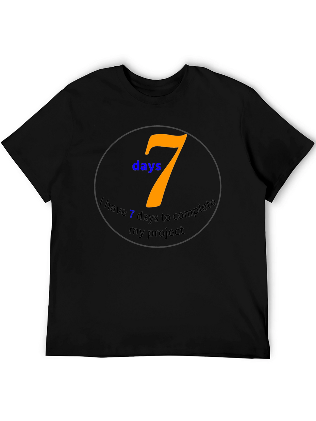 7 Days Project Black T-Shirt