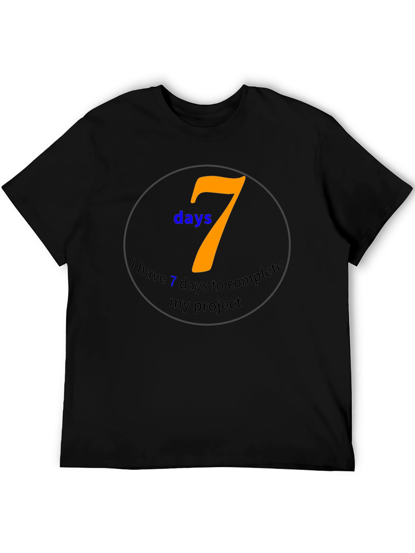 7 Days Project Black T-Shirt