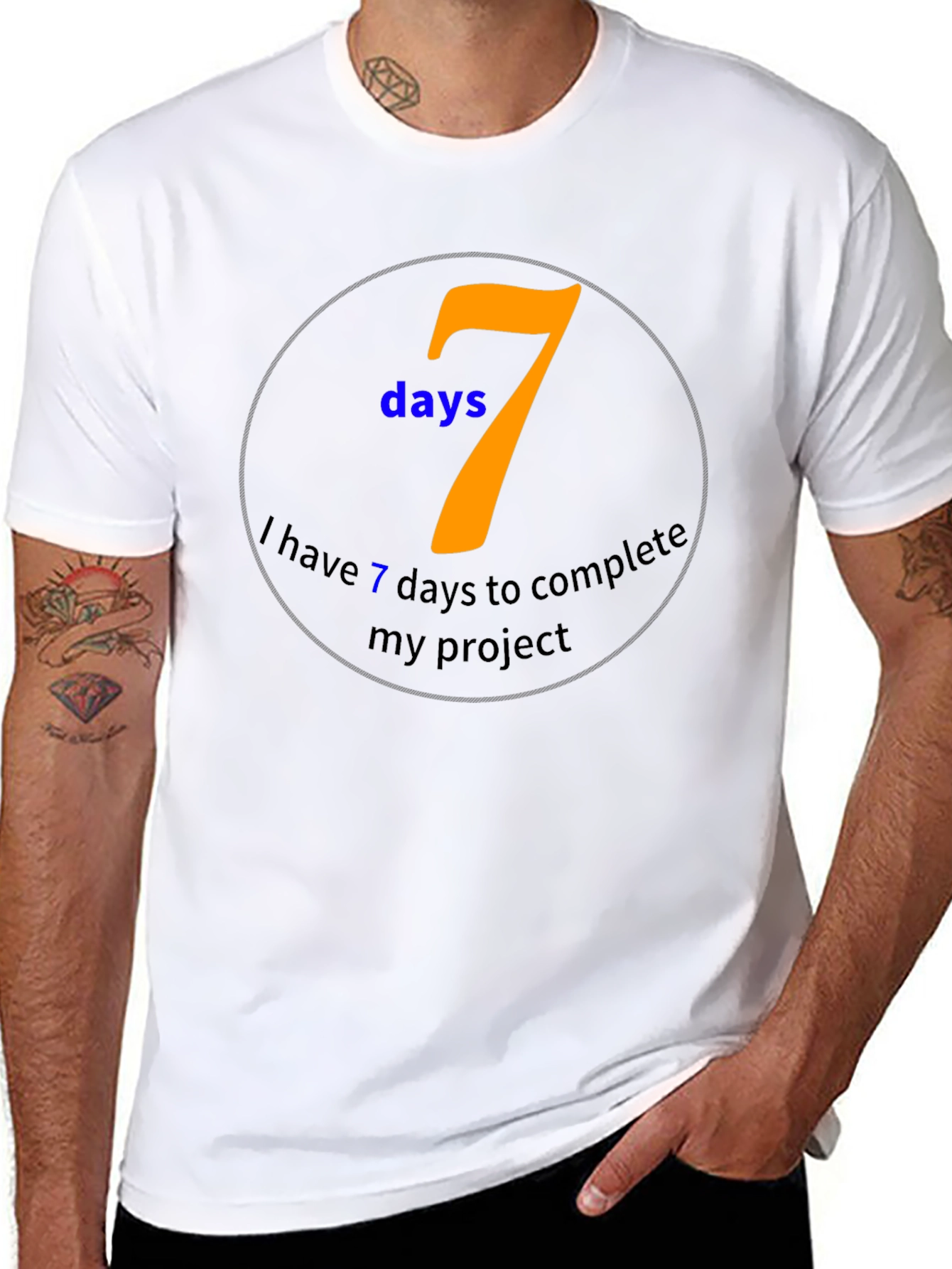 7 Days Project Black T-Shirt