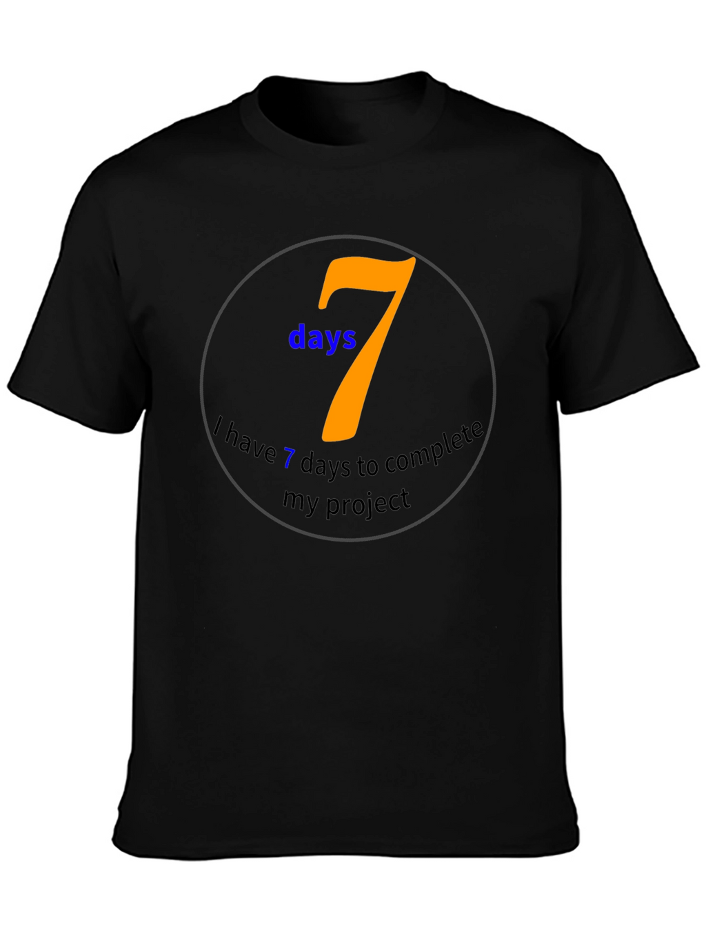 7 Days Project Black T-Shirt