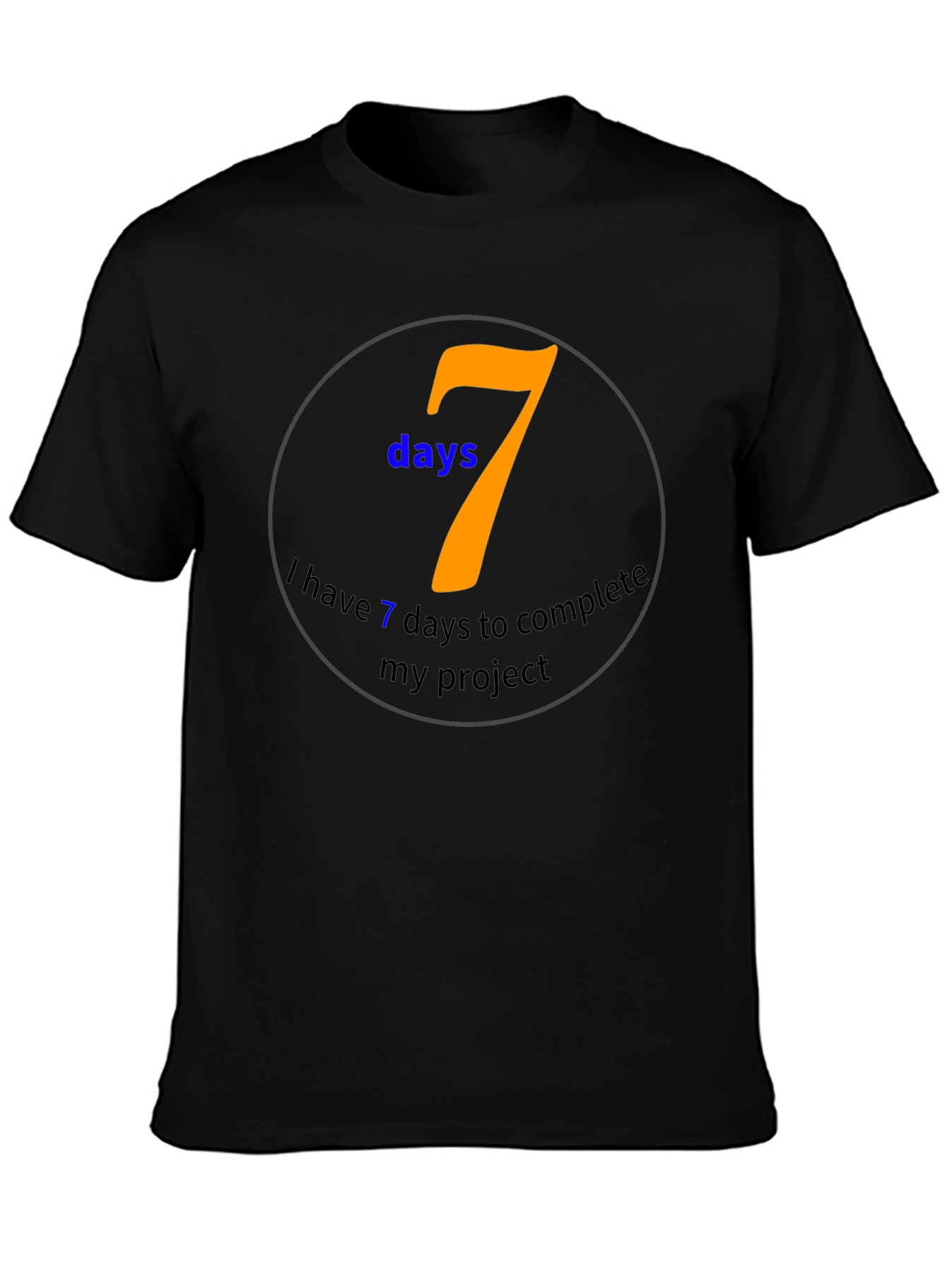 7 Days Project Black T-Shirt