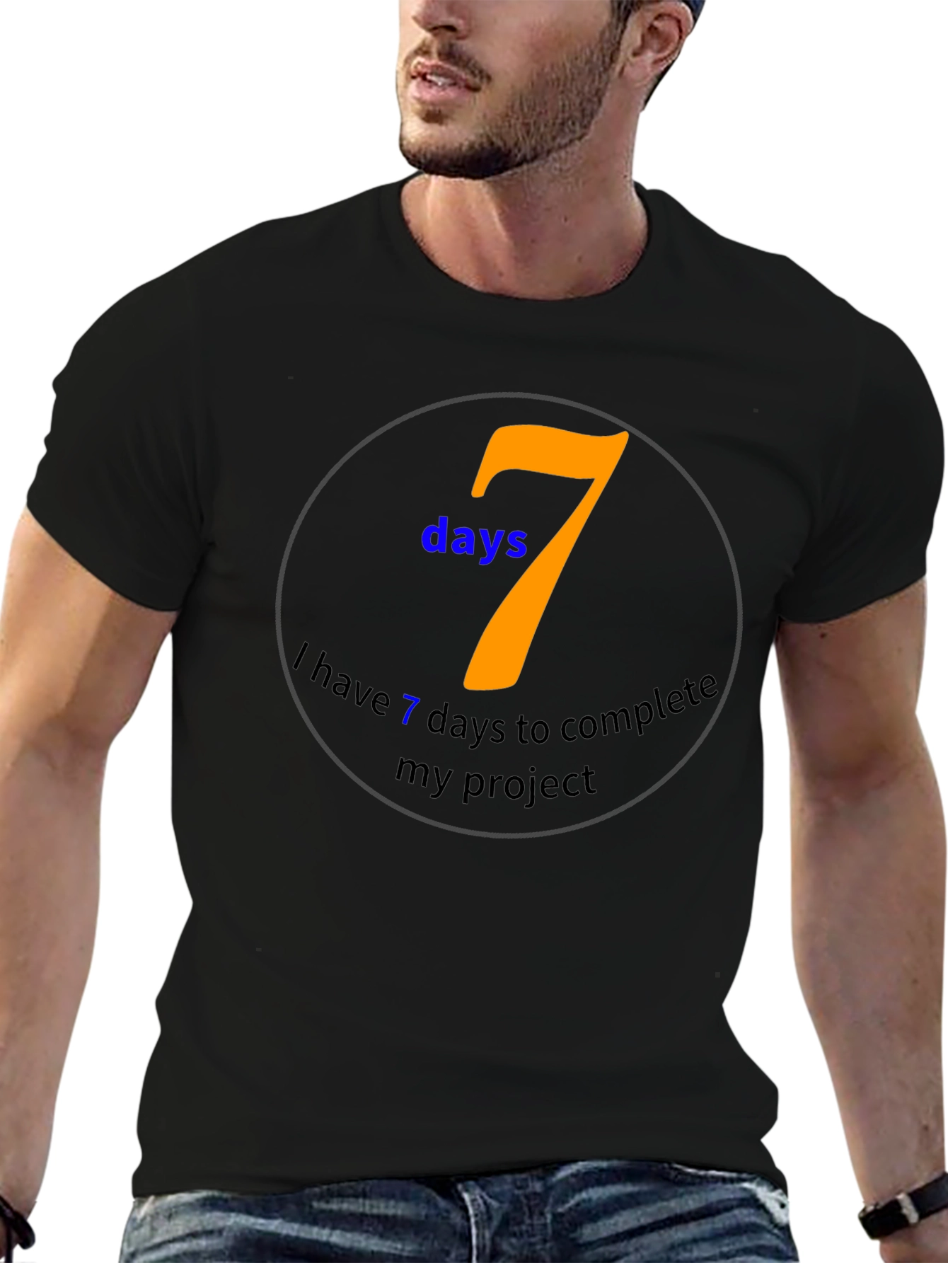 7 Days Project Black T-Shirt