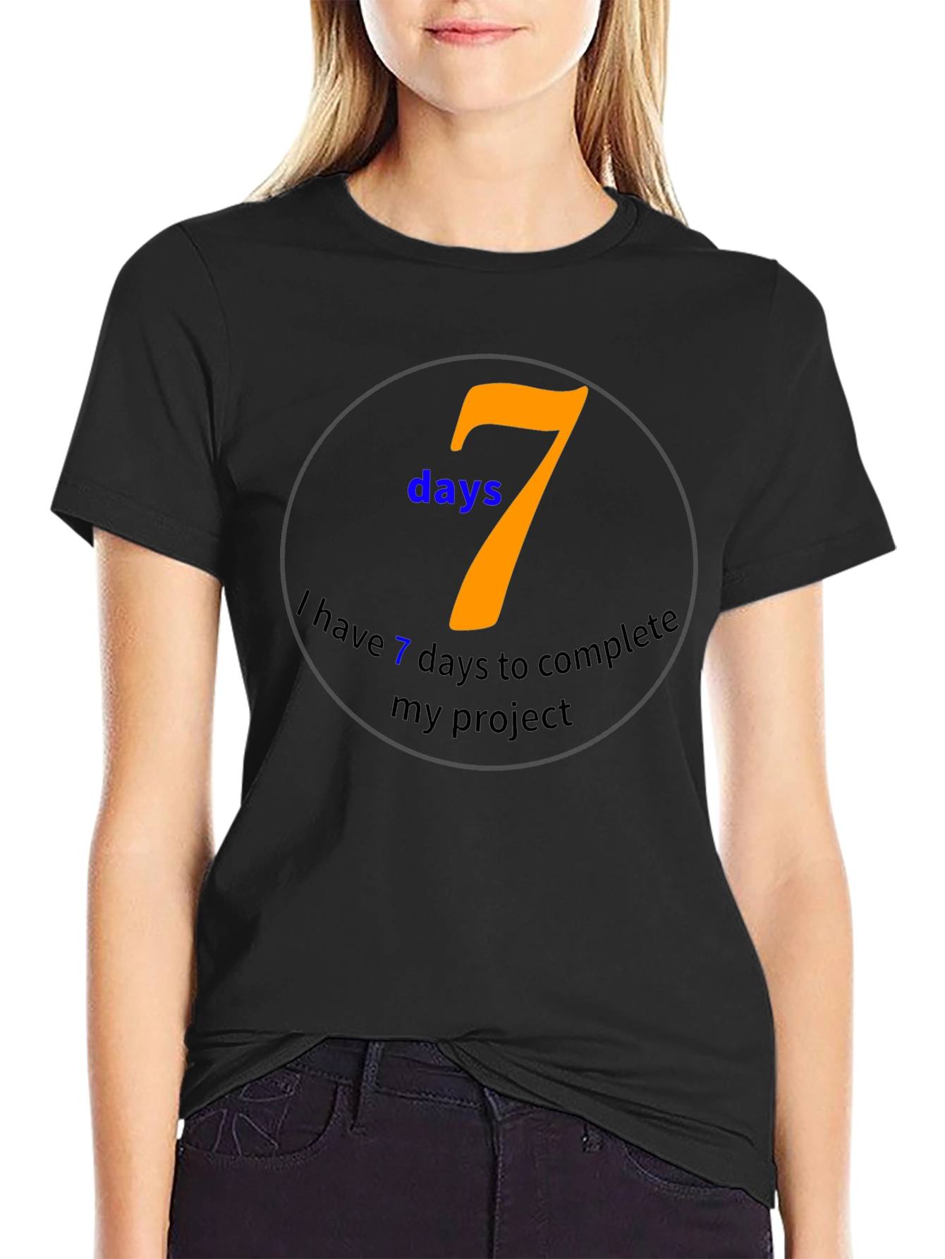 7 Days Project Black T-Shirt