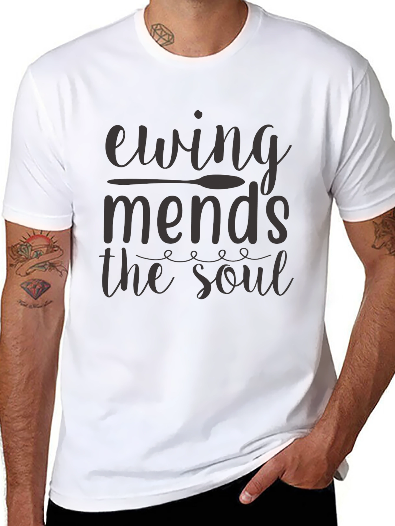 Ewing Mends The Soul Black Graphic T-Shirt