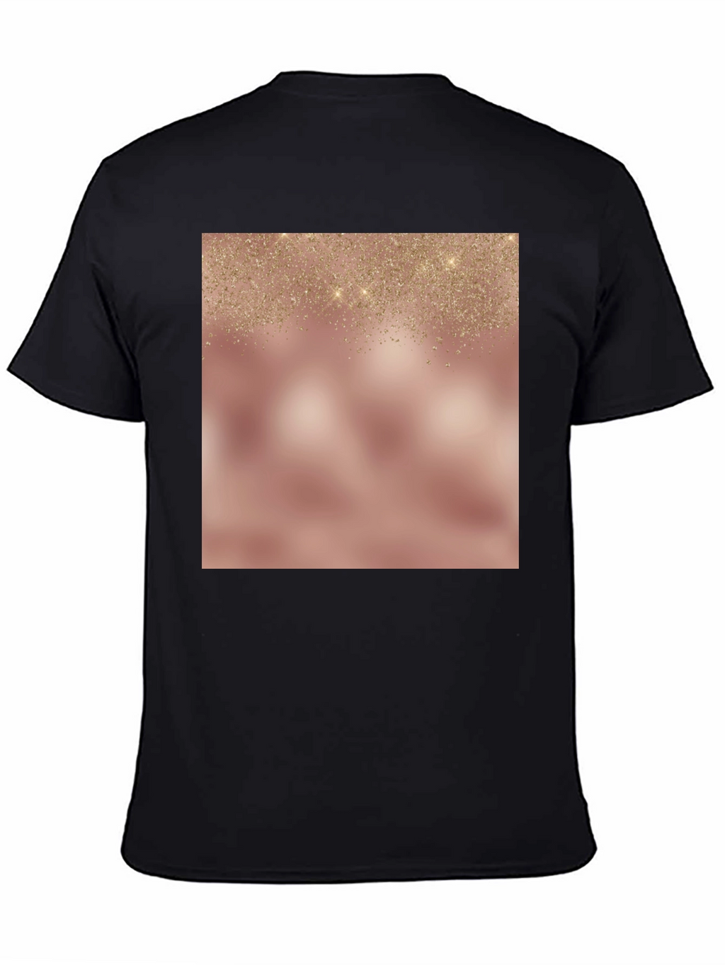 Elegant Glitter Overlay Black T-Shirt
