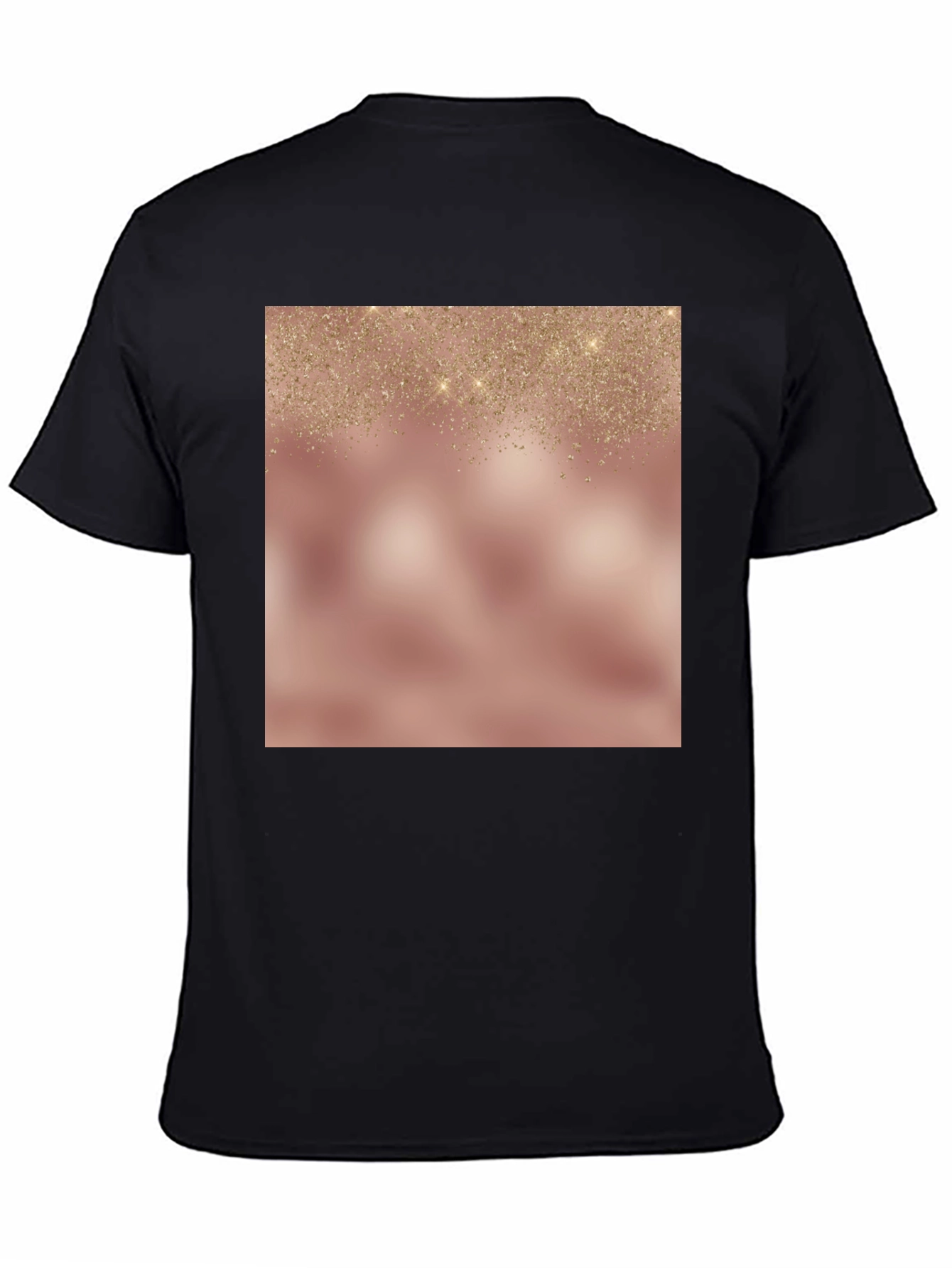 Elegant Glitter Overlay Black T-Shirt
