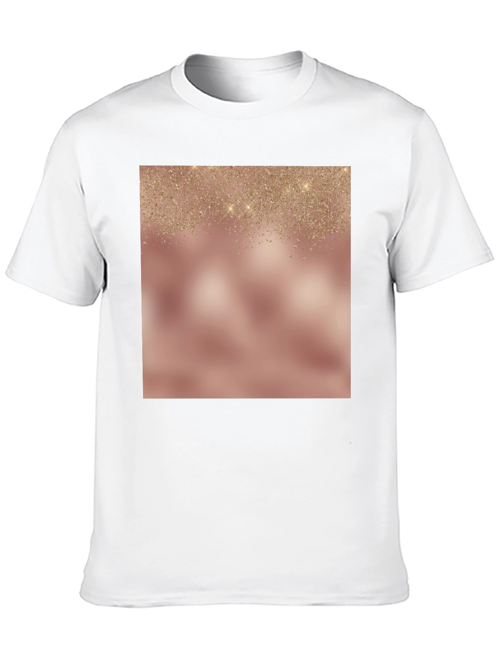 Elegant Glitter Overlay Black T-Shirt