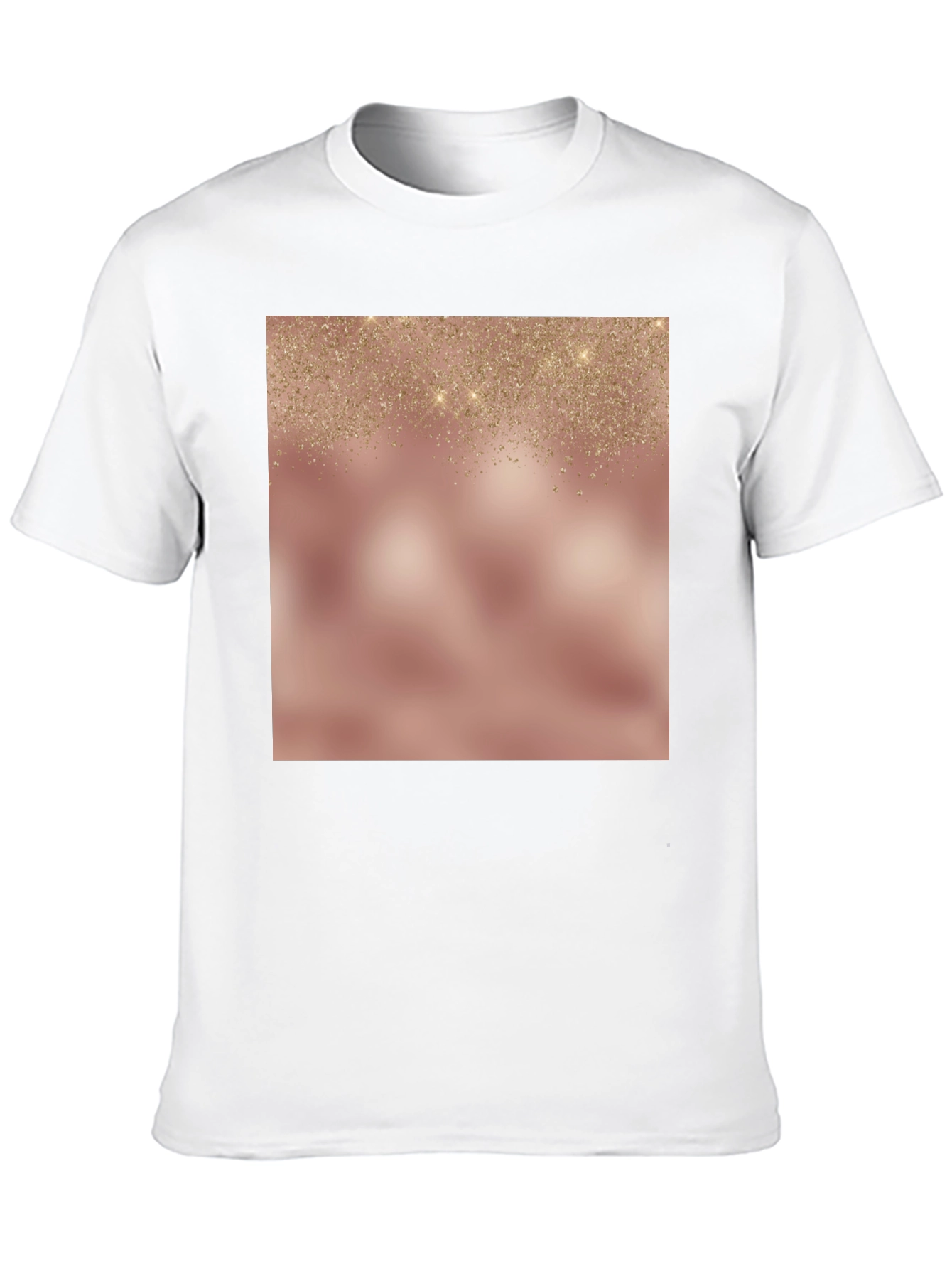 Elegant Glitter Overlay Black T-Shirt