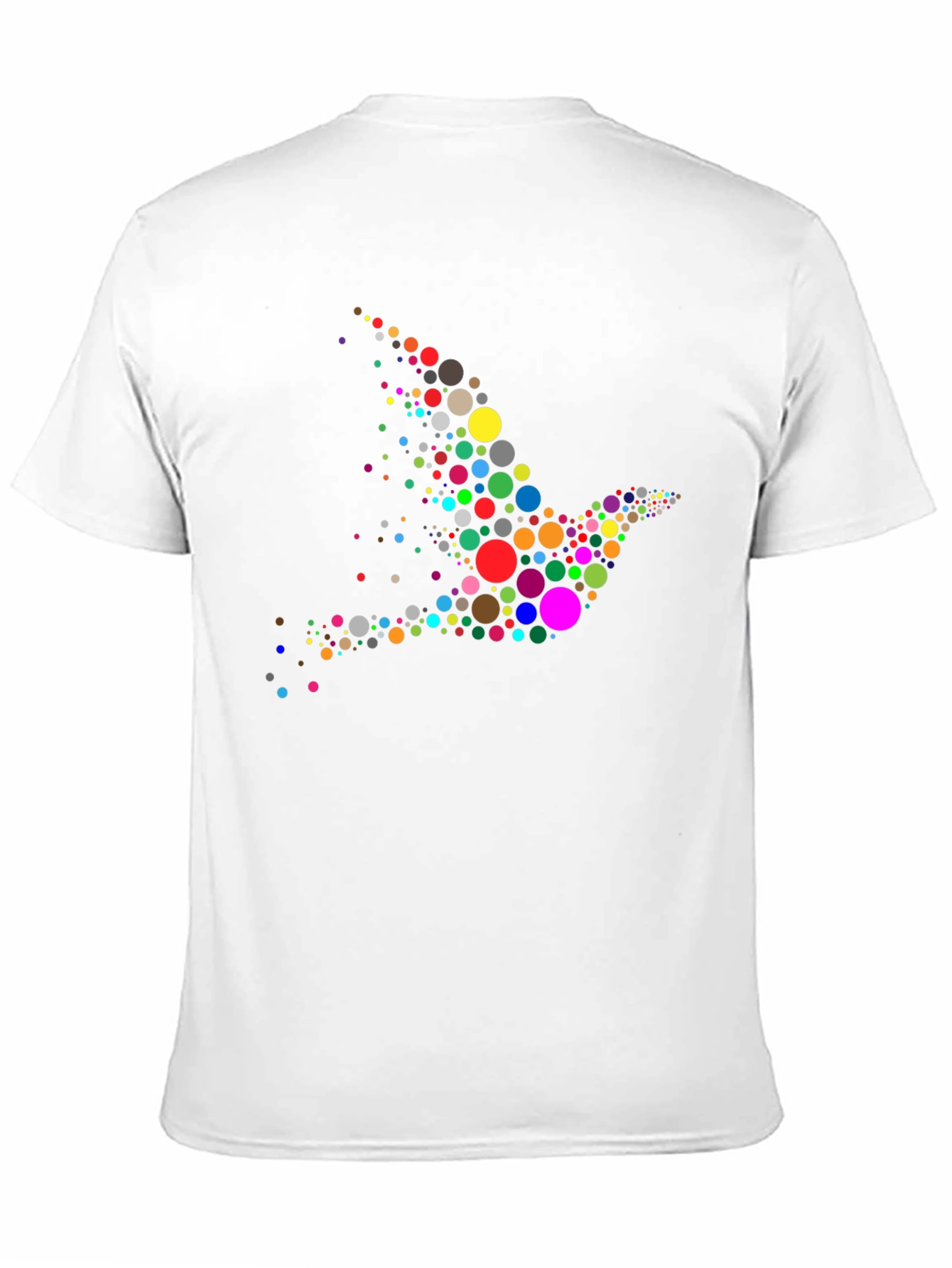 Colorful Dove Graphic Print Black T-Shirt