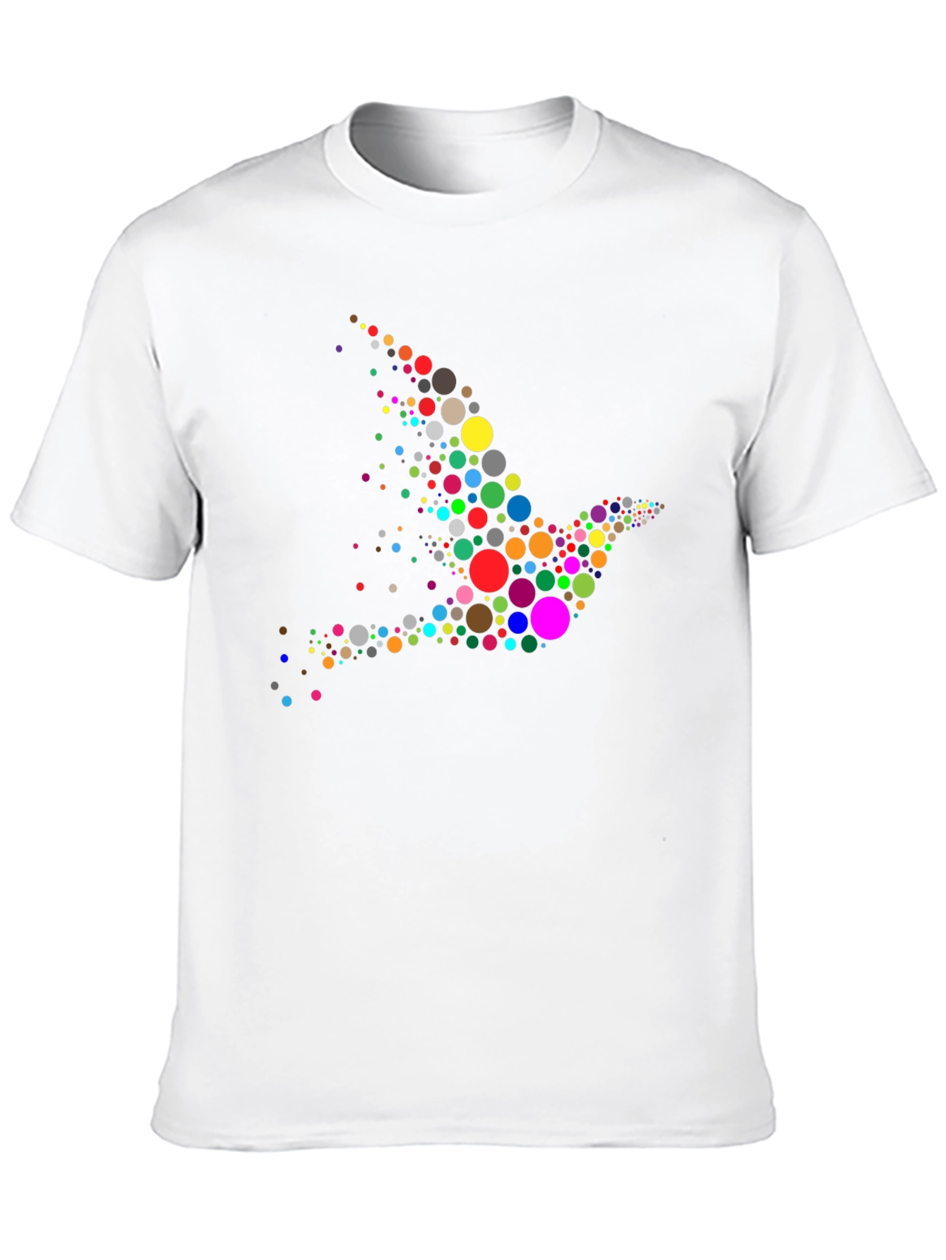 Colorful Dove Graphic Print Black T-Shirt