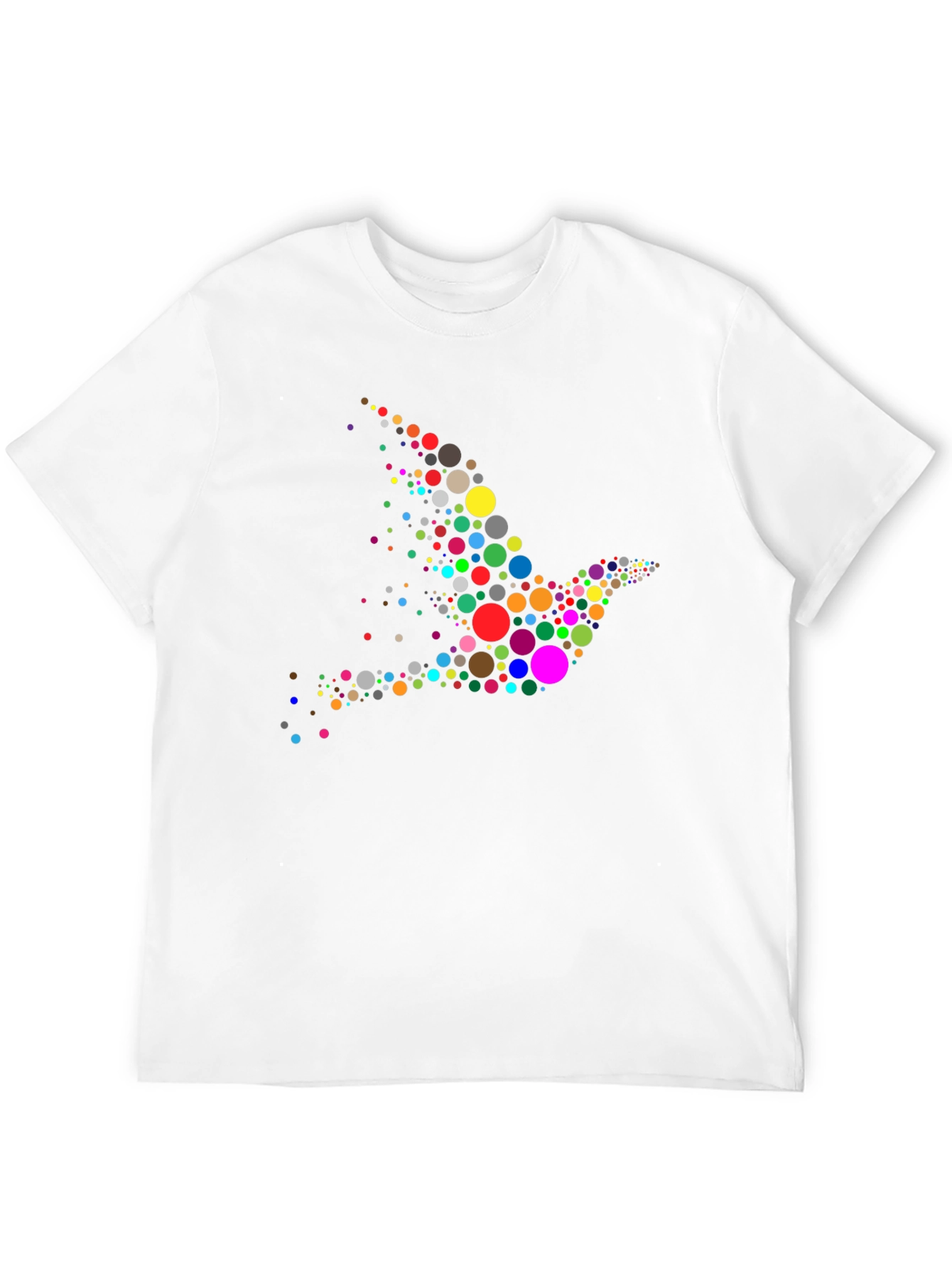 Colorful Dove Graphic Print Black T-Shirt