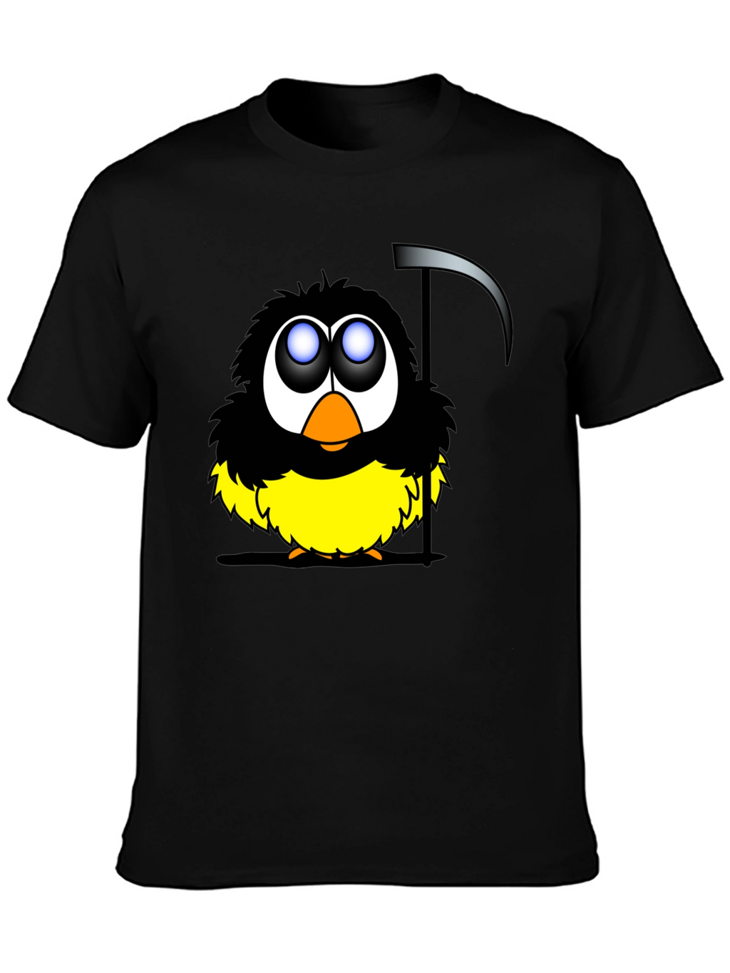 Grim Reaper Bird Graphic Black T-Shirt