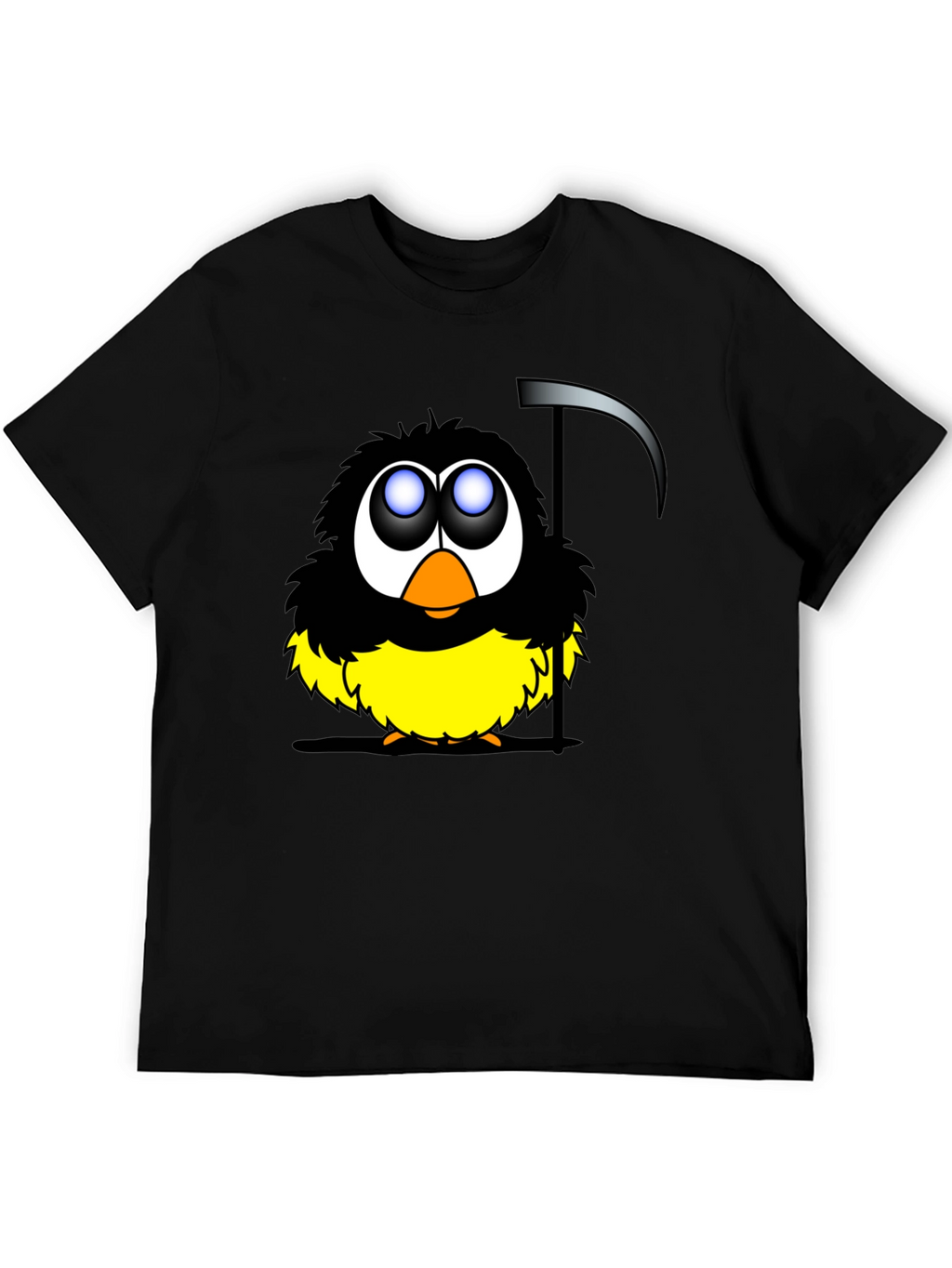Grim Reaper Bird Graphic Black T-Shirt