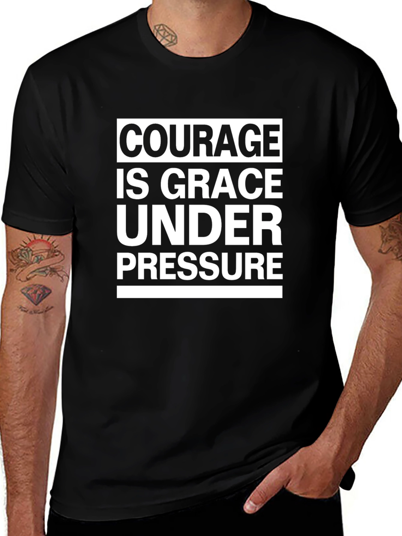 Courage is Grace Under Pressure T-Shirt - Black