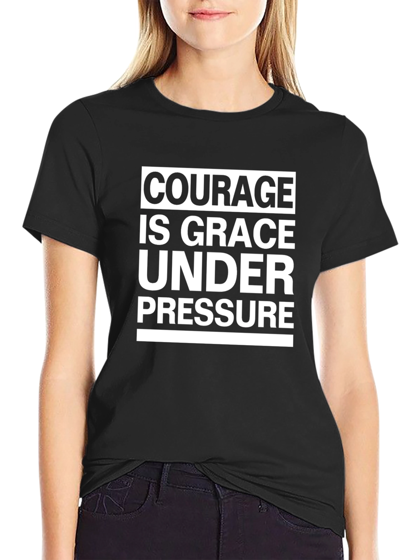 Courage is Grace Under Pressure T-Shirt - Black