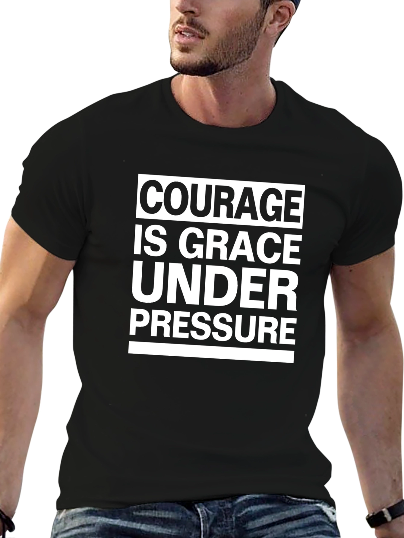 Courage is Grace Under Pressure T-Shirt - Black