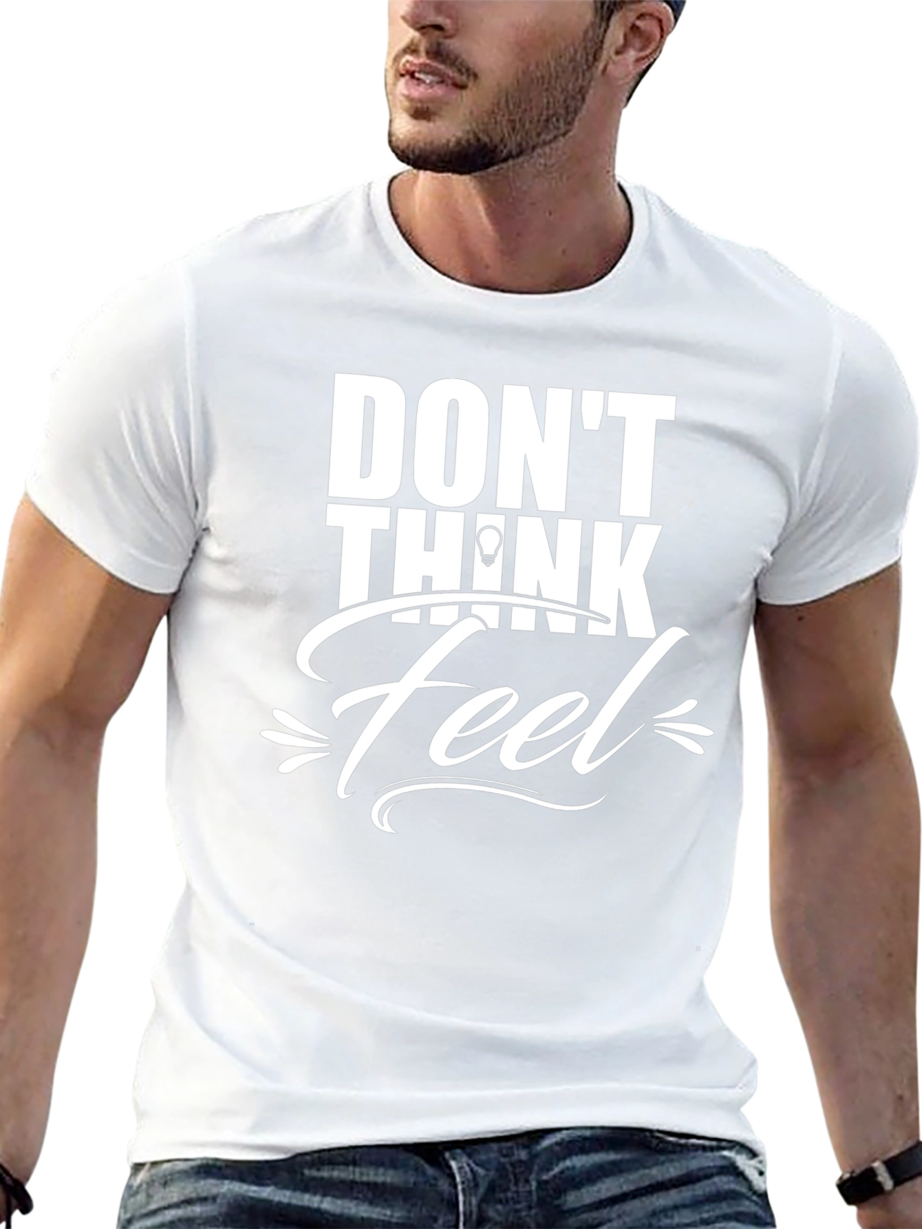 Dont Think Feel Graphic Tee - Mens Black T-Shirt