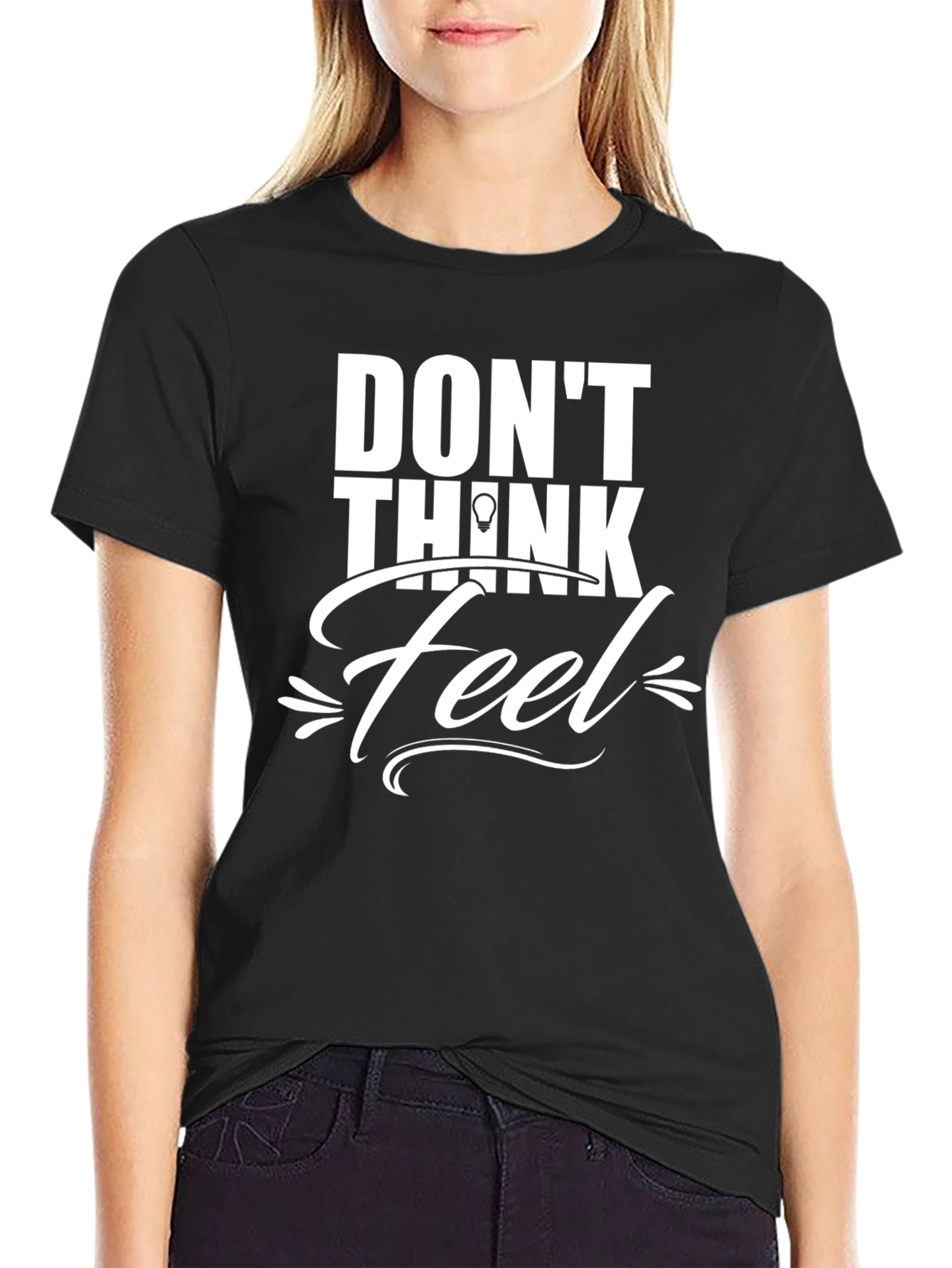 Dont Think Feel Graphic Tee - Mens Black T-Shirt