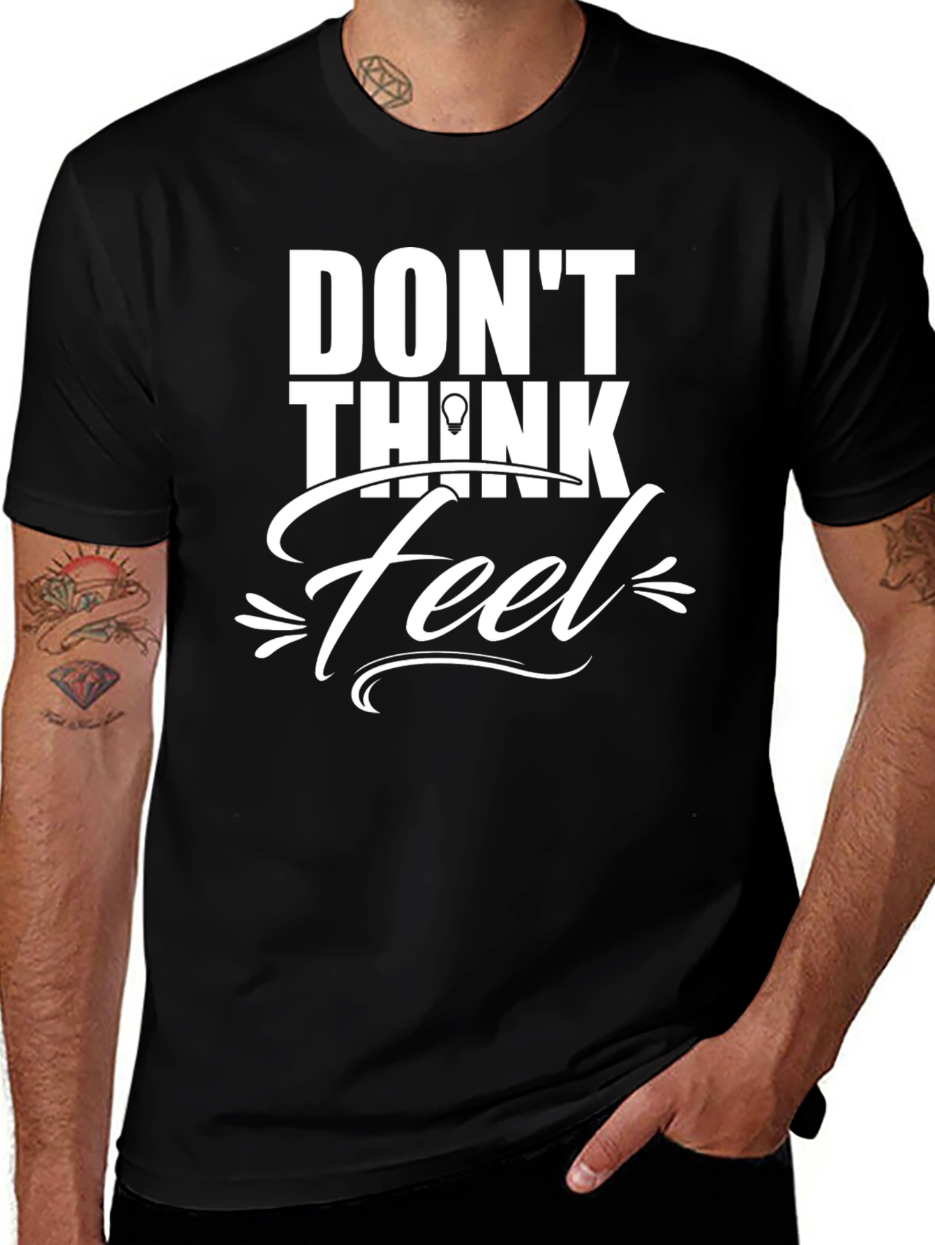Dont Think Feel Graphic Tee - Mens Black T-Shirt