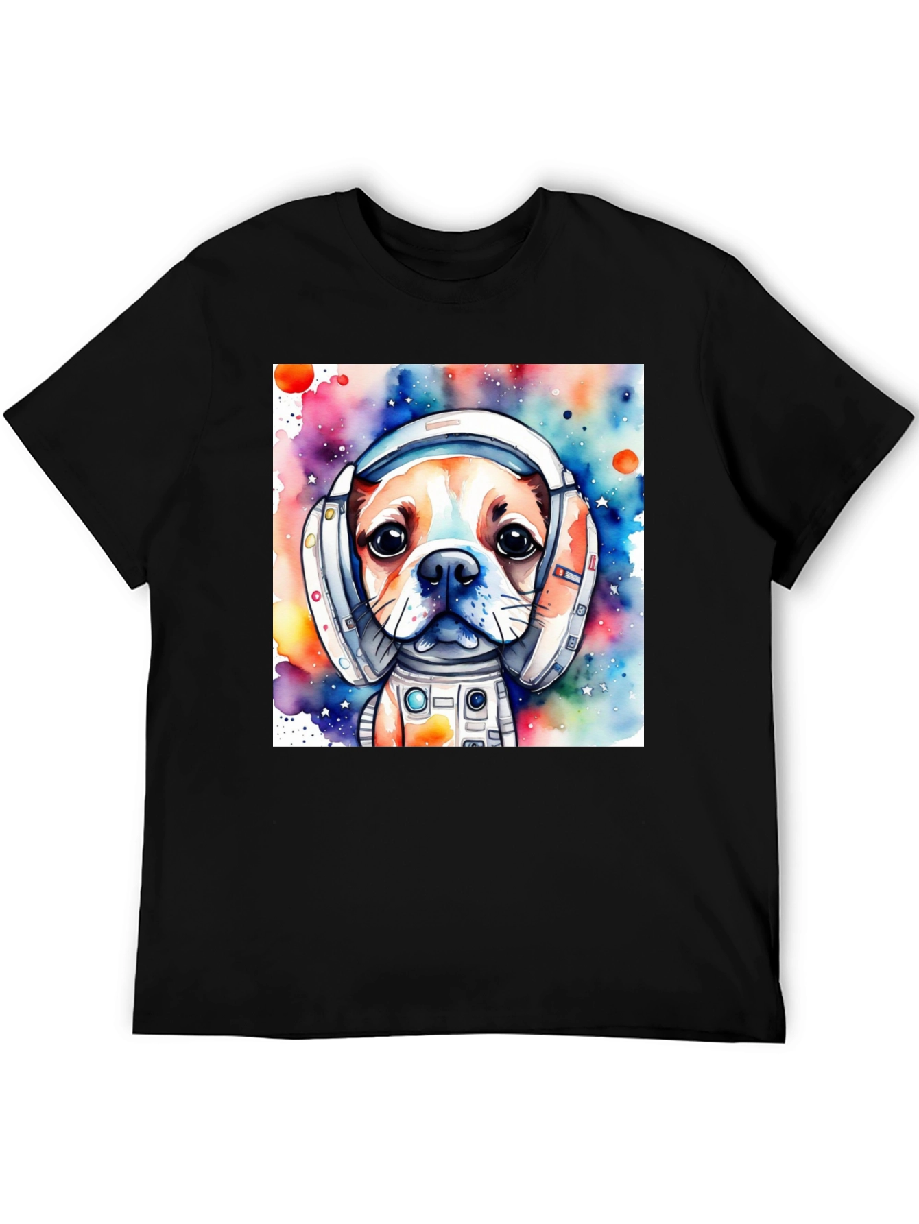 Dog Astronaut T-Shirt: Cute Watercolor Space Pup
