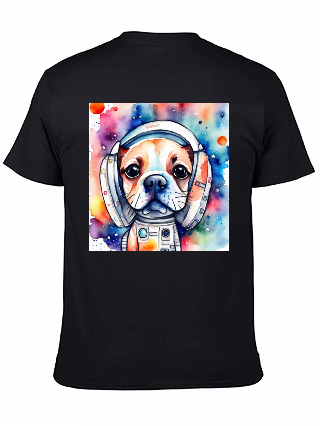Dog Astronaut T-Shirt: Cute Watercolor Space Pup