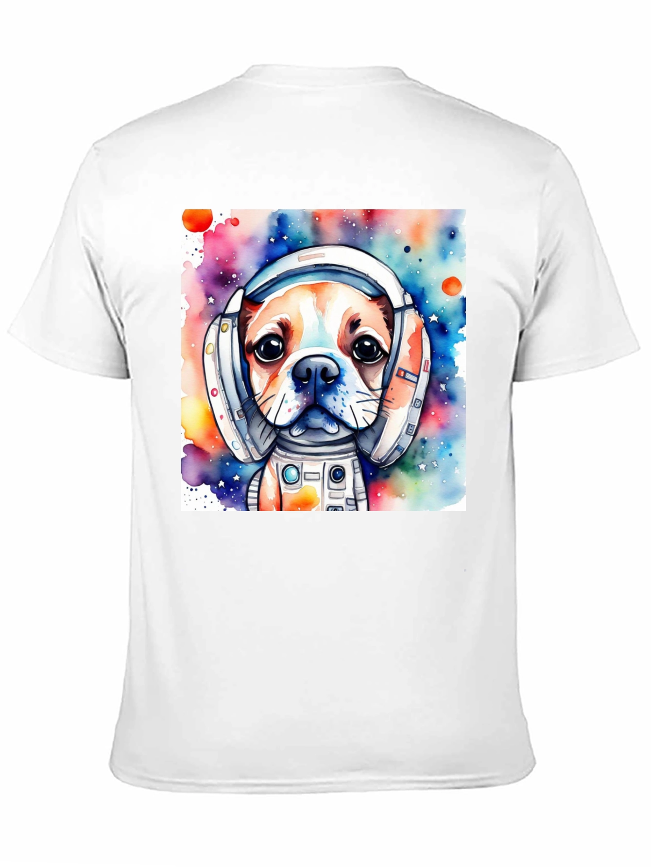 Dog Astronaut T-Shirt: Cute Watercolor Space Pup