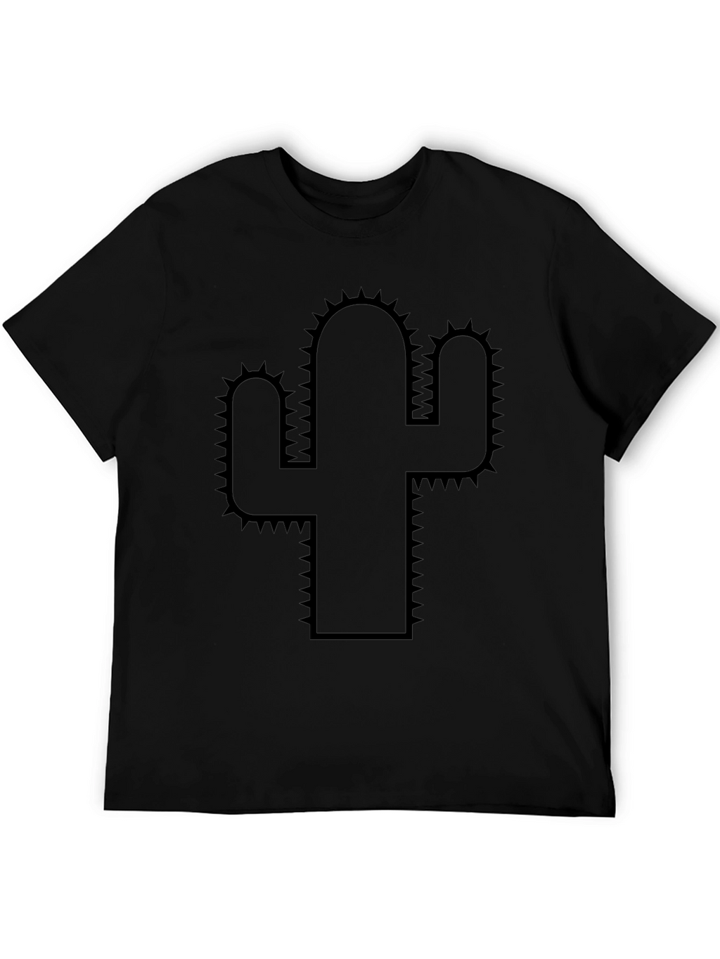 Cactus Graphic Tee - Black Cotton T-Shirt
