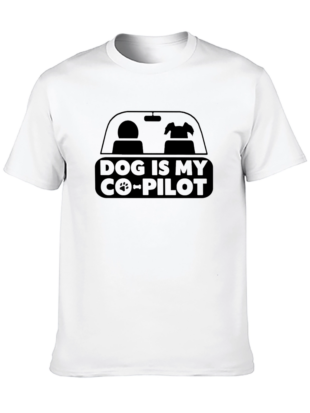 Dog is My Co-Pilot Black Graphic T-Shirt