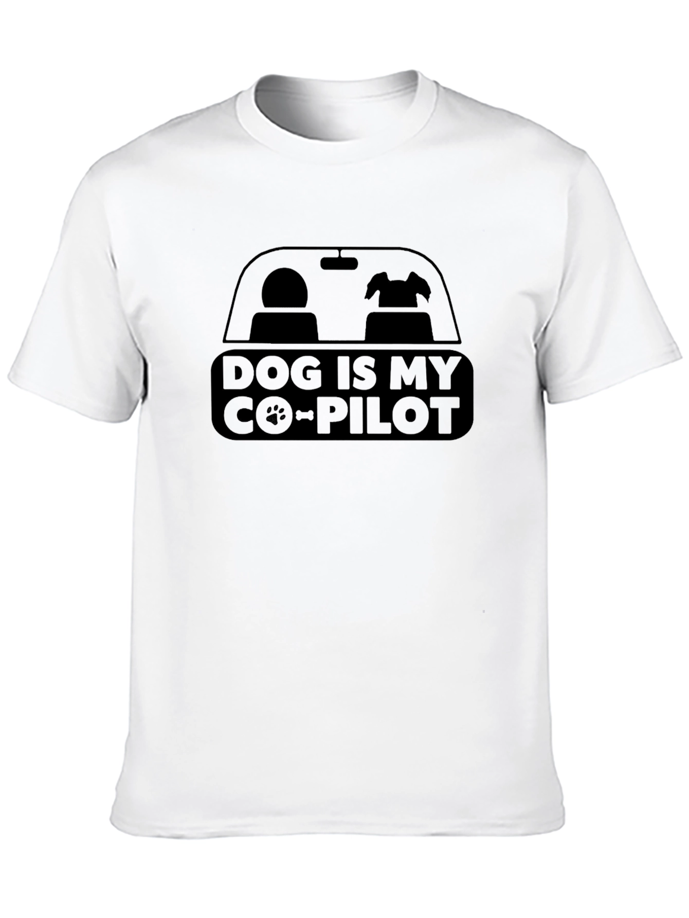 Dog is My Co-Pilot Black Graphic T-Shirt