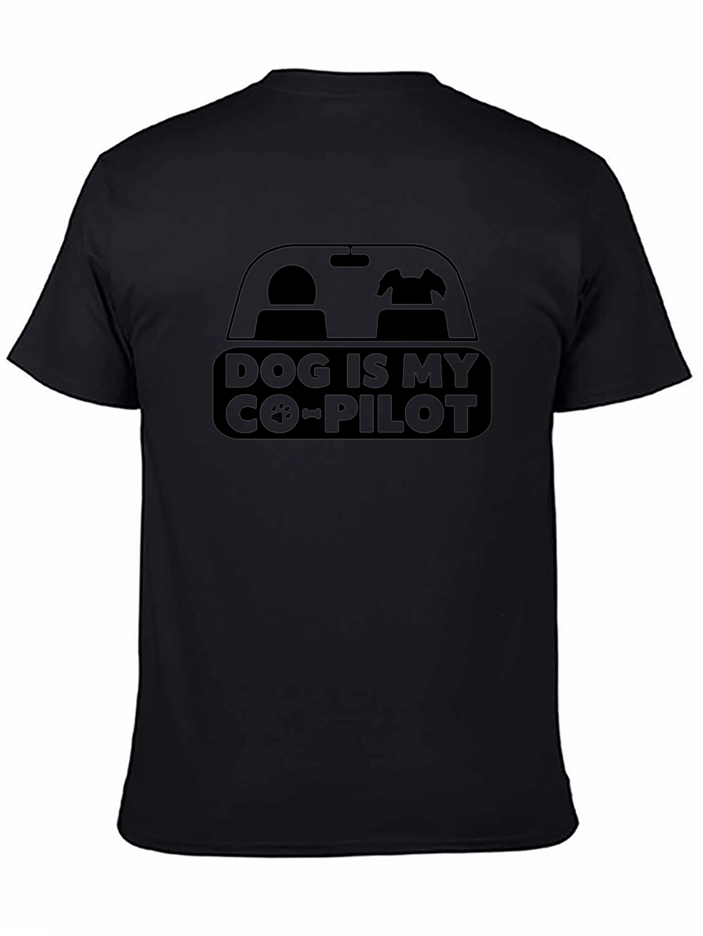 Dog is My Co-Pilot Black Graphic T-Shirt