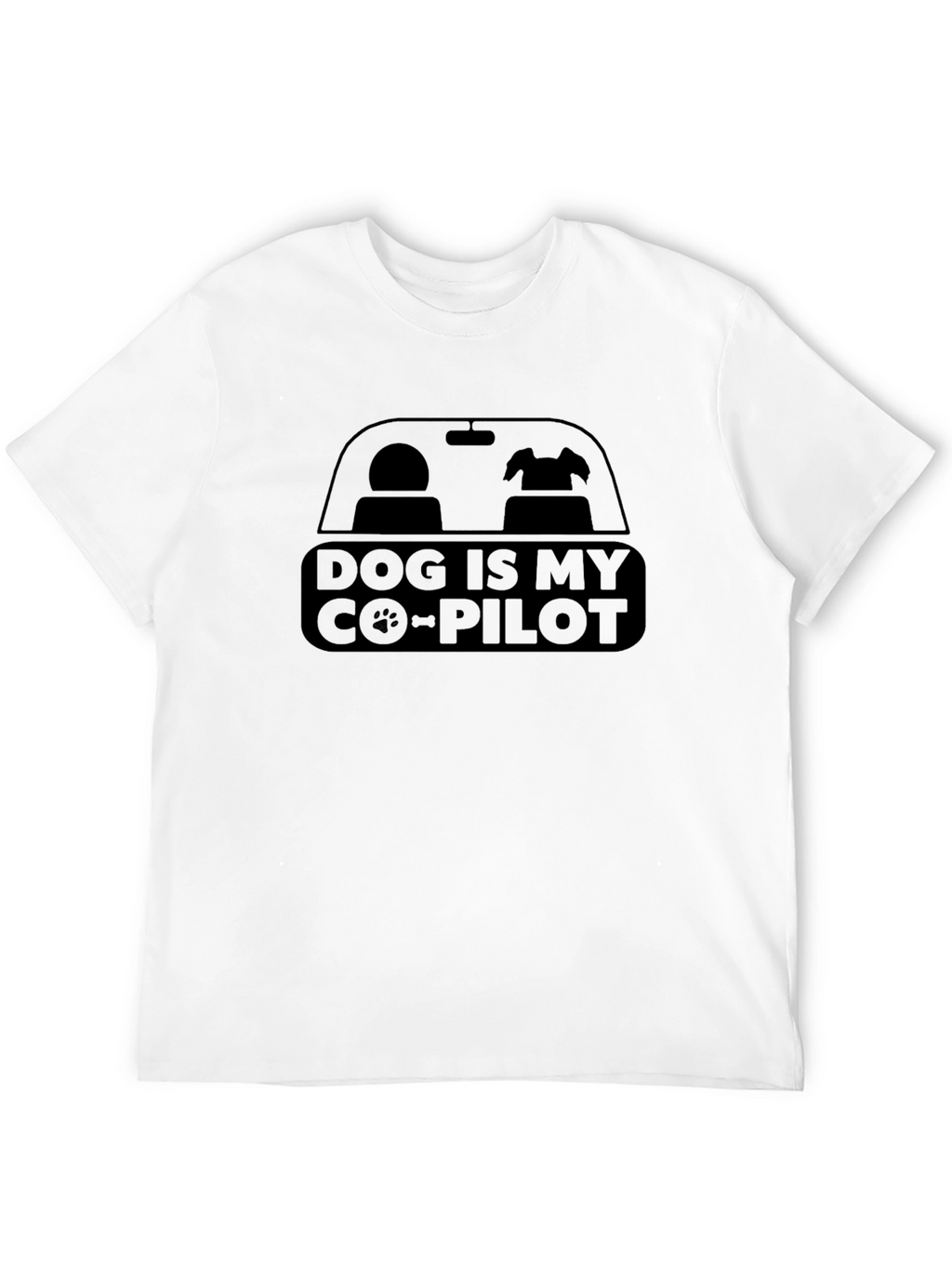Dog is My Co-Pilot Black Graphic T-Shirt