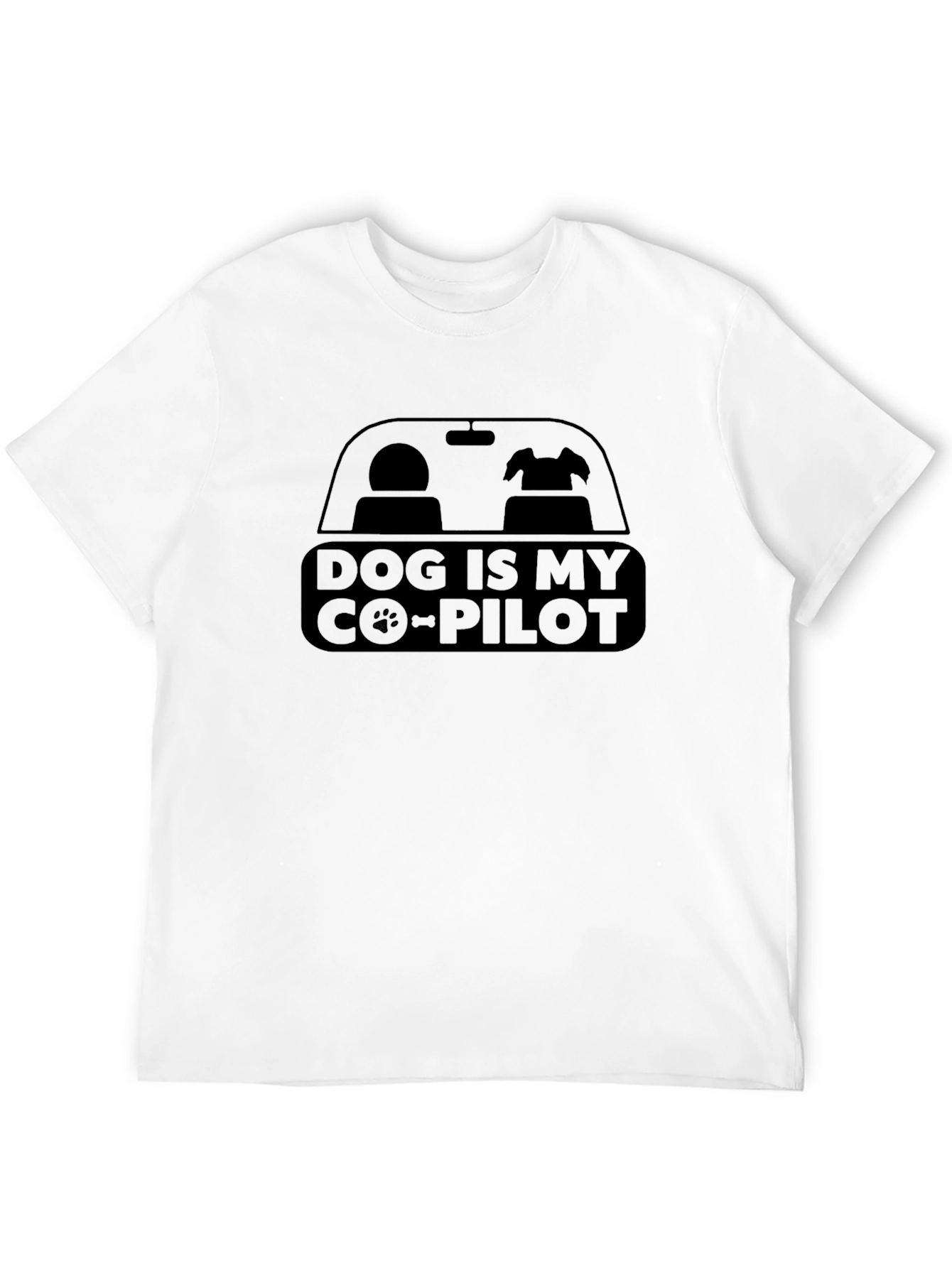 Dog is My Co-Pilot Black Graphic T-Shirt