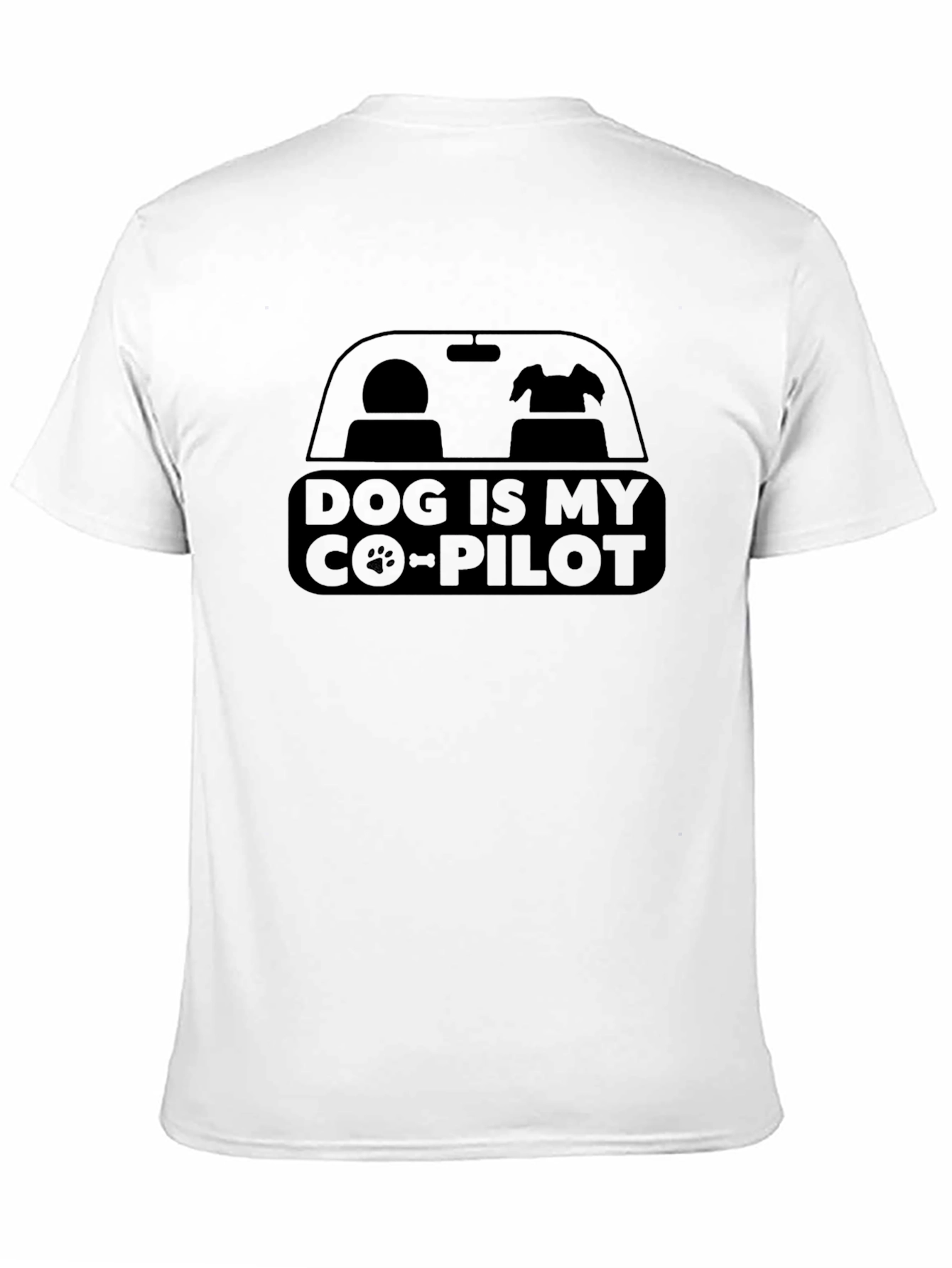 Dog is My Co-Pilot Black Graphic T-Shirt