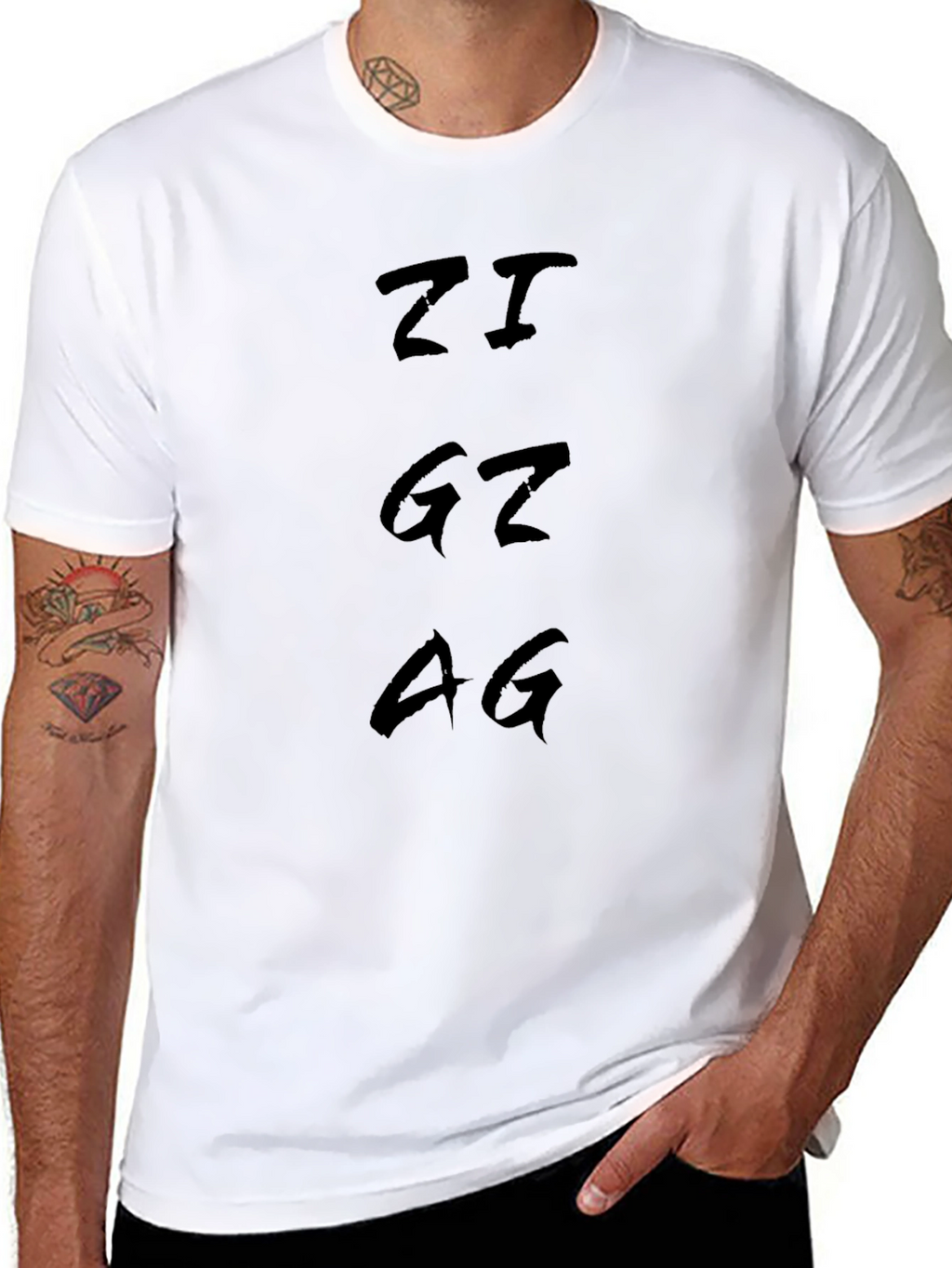 Modern Letter Graphic Black Cotton Tee