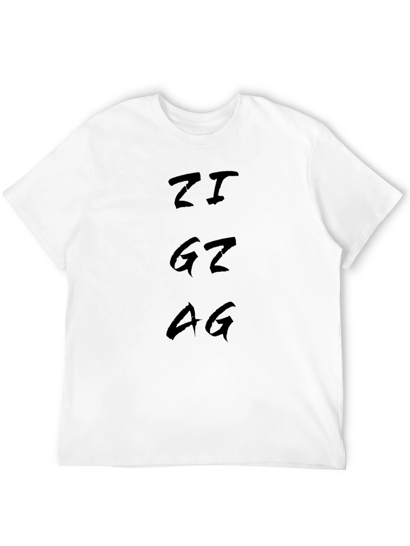 Modern Letter Graphic Black Cotton Tee