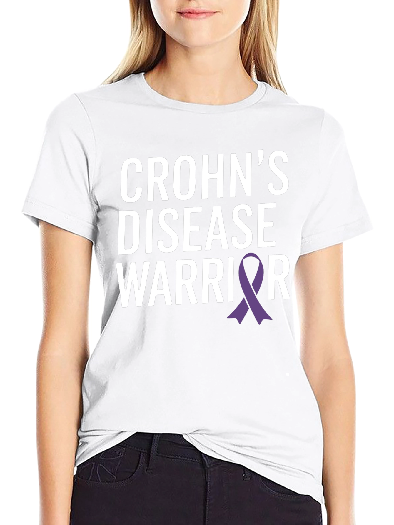 Crohns Disease Warrior T-Shirt - Awareness Ribbon Design