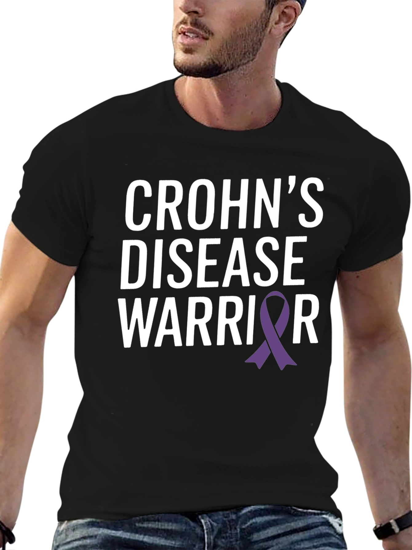 Crohns Disease Warrior T-Shirt - Awareness Ribbon Design