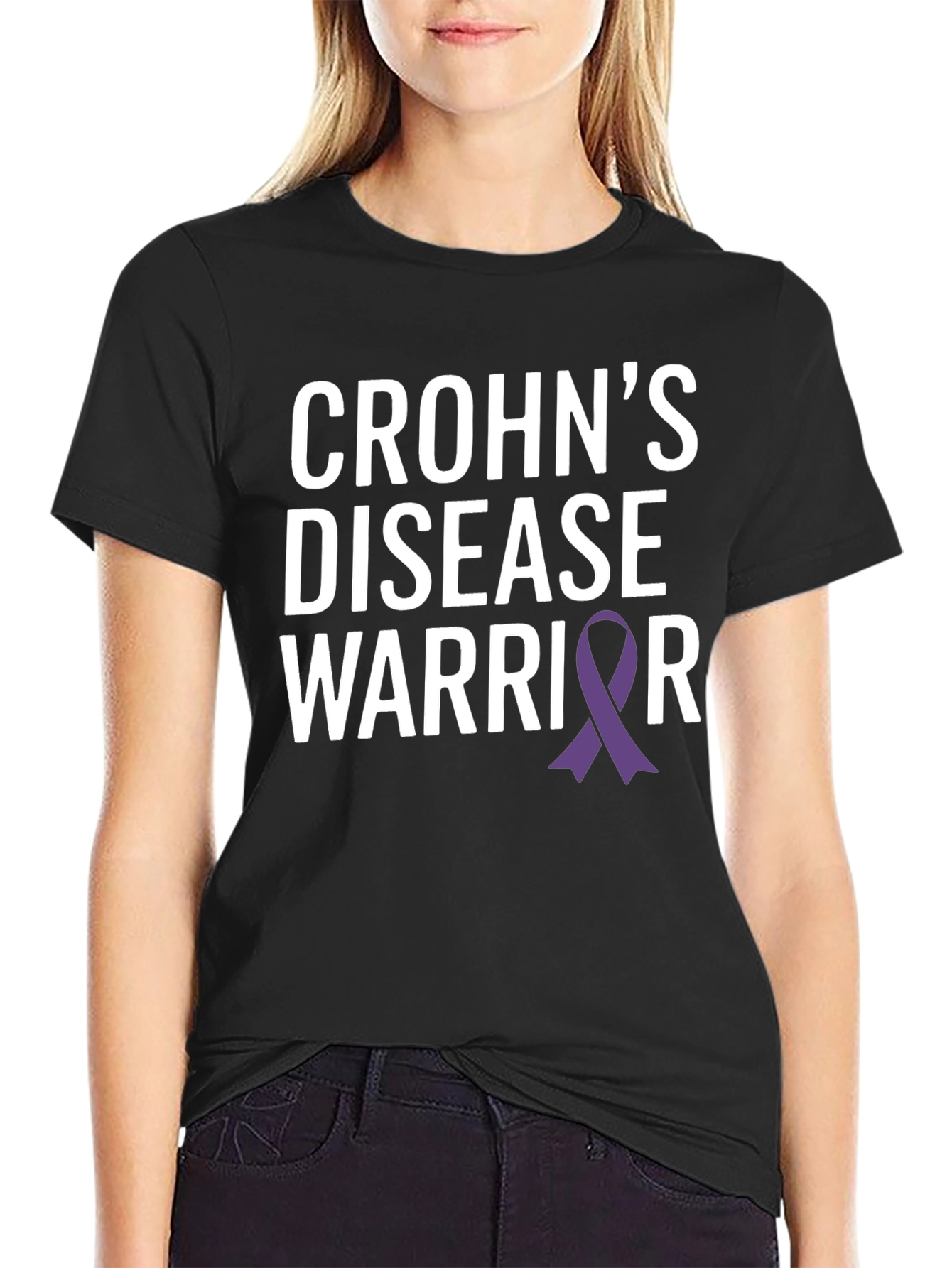 Crohns Disease Warrior T-Shirt - Awareness Ribbon Design