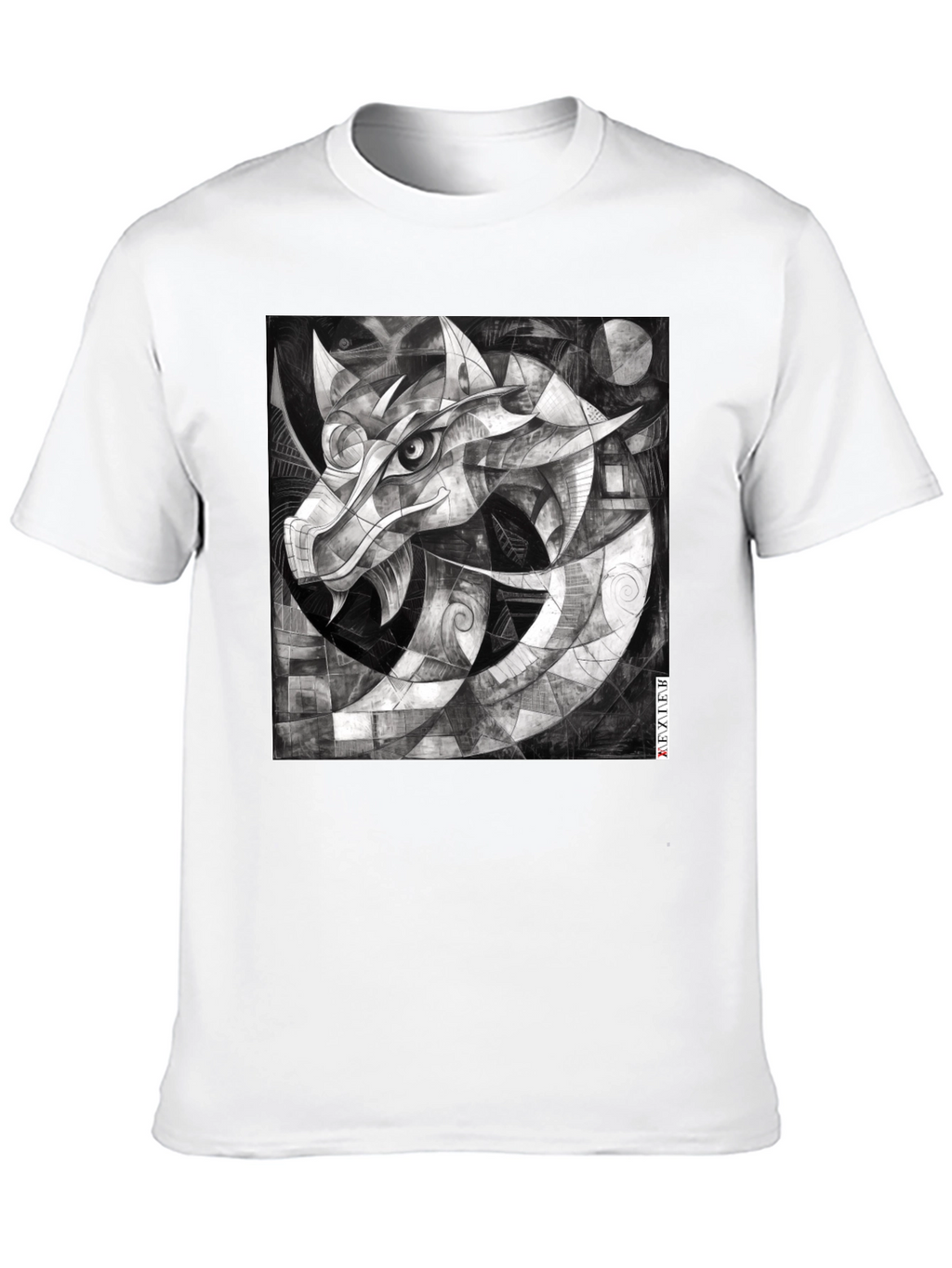 Abstract Dragon Graphic Black T-Shirt