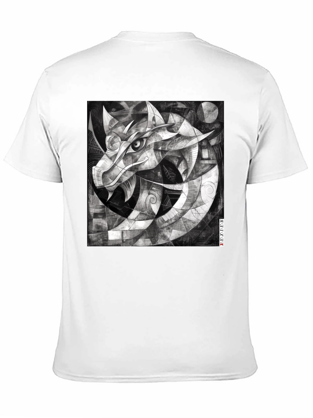Abstract Dragon Graphic Black T-Shirt