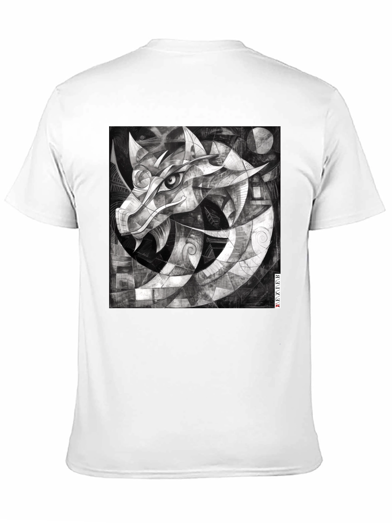 Abstract Dragon Graphic Black T-Shirt