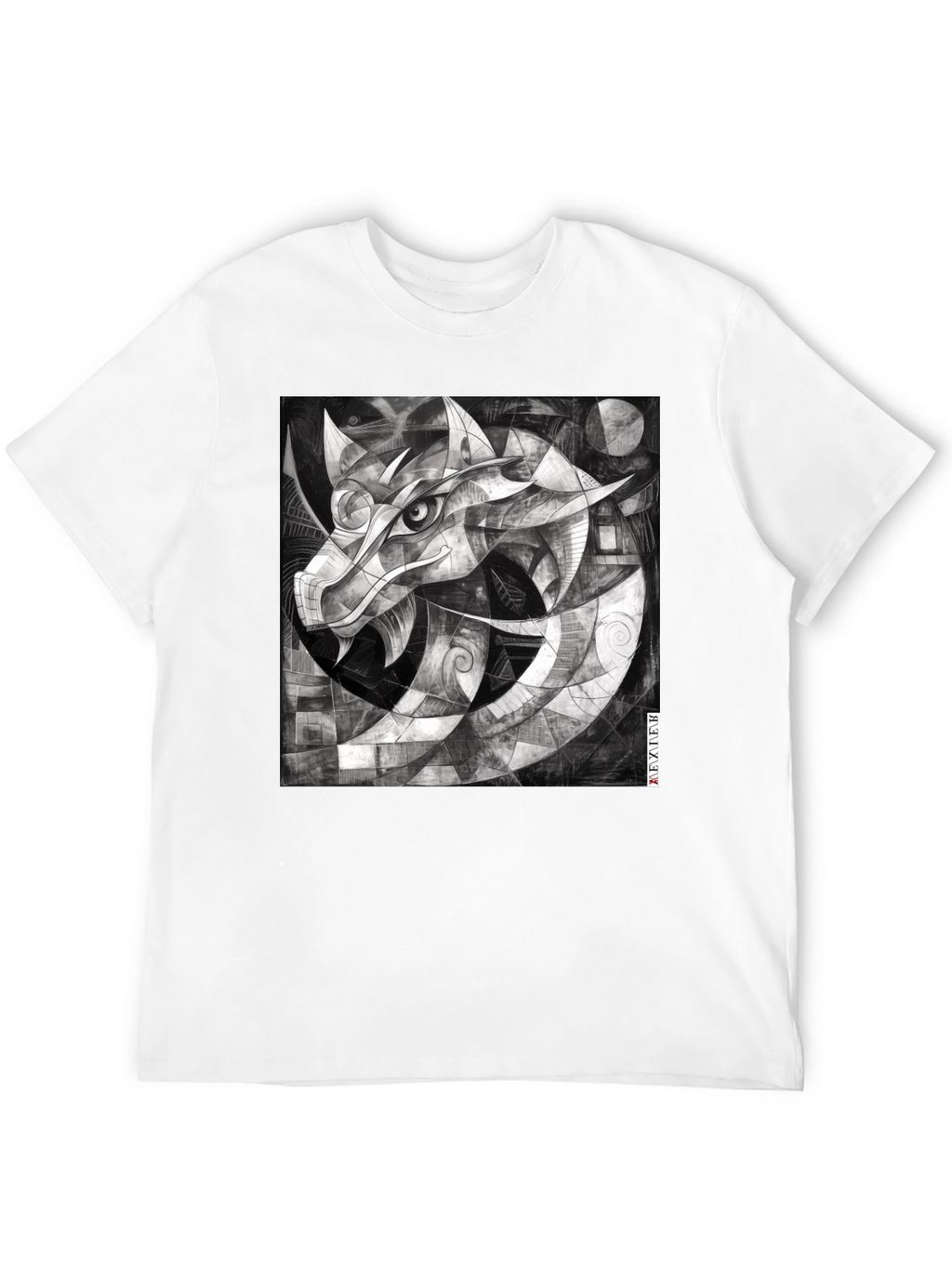 Abstract Dragon Graphic Black T-Shirt